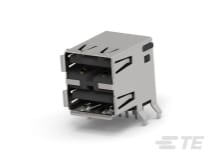 RECEPTACLE ASSY RIGHT ANGLE STACKED THRU-292323-5