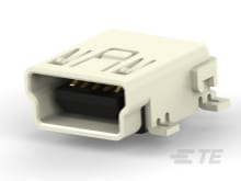 MINI USB, TYPE B, R/A, SMT, MYLAR-1734035-4