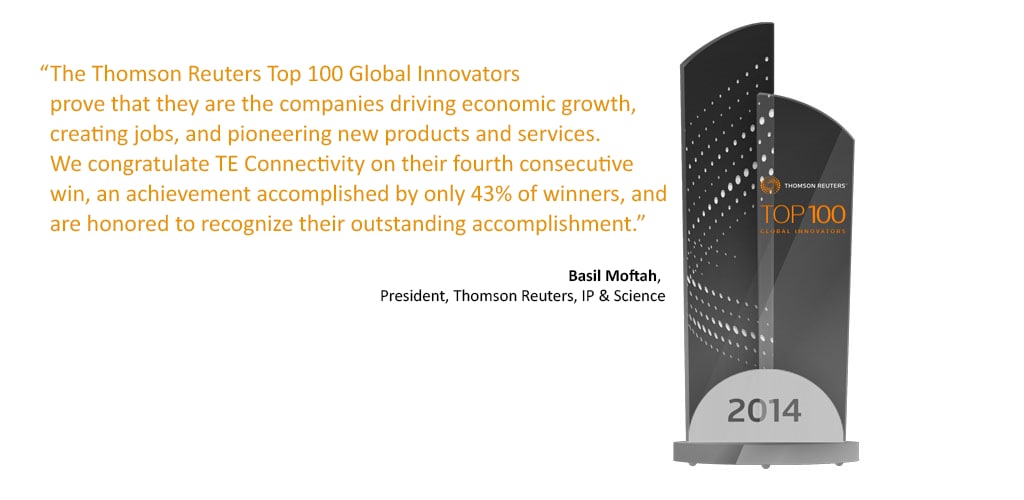TE honored with Thomson Reuter Top 100 Global Innovators Award