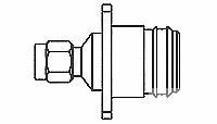 ADAPTER, N JACK TO SMA PLUG, FLANGE MT-1057402-1