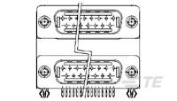 D-Sub Plug over Plug, R/A, 25-25-2-1734279-3