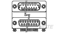 D-Sub stacked.15p plug /15p RCPT, G/F-1-1734282-1