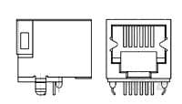 RJ11,6P6C,SINGLE,DIP, 15u