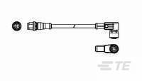 M12 strgt plug to M12 angled socket AA-2273118-5