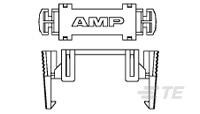 STRAIN RELIEF, 2 CABLE W LATCH-765529-1