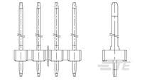 22P MOD 1 UNSHROUDED HEADER, ST, 0.8 Au-2-826541-2