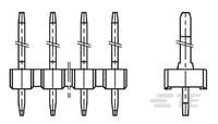 32P MOD1 UNSHROUDED HEADER, ST, 0.4 Au-3-826547-2