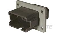 REC, 12P, BLK, N, ENH KEY, FLANGE, B-DT04-12PB-BL04