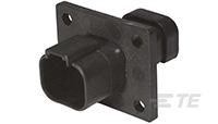 REC, 4P, BLK, N, CAP, FLANGE-DT04-4P-LE11