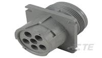 REC, 6P, GRY, N, THRD, FLANGE, 16-HD10-6-96P