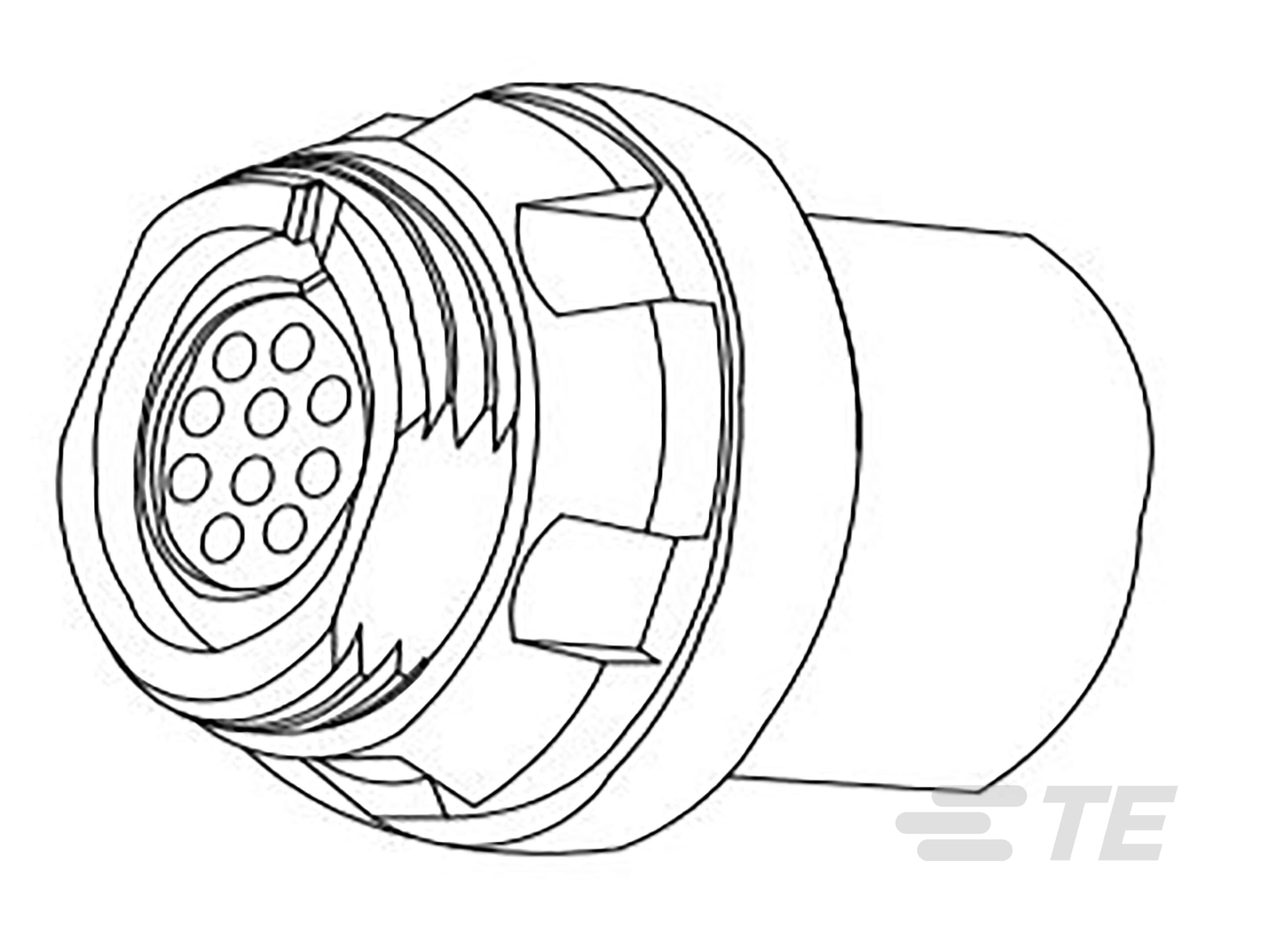 Circ. HD Recept,Socket contacts,Jam Nut-2221611-2