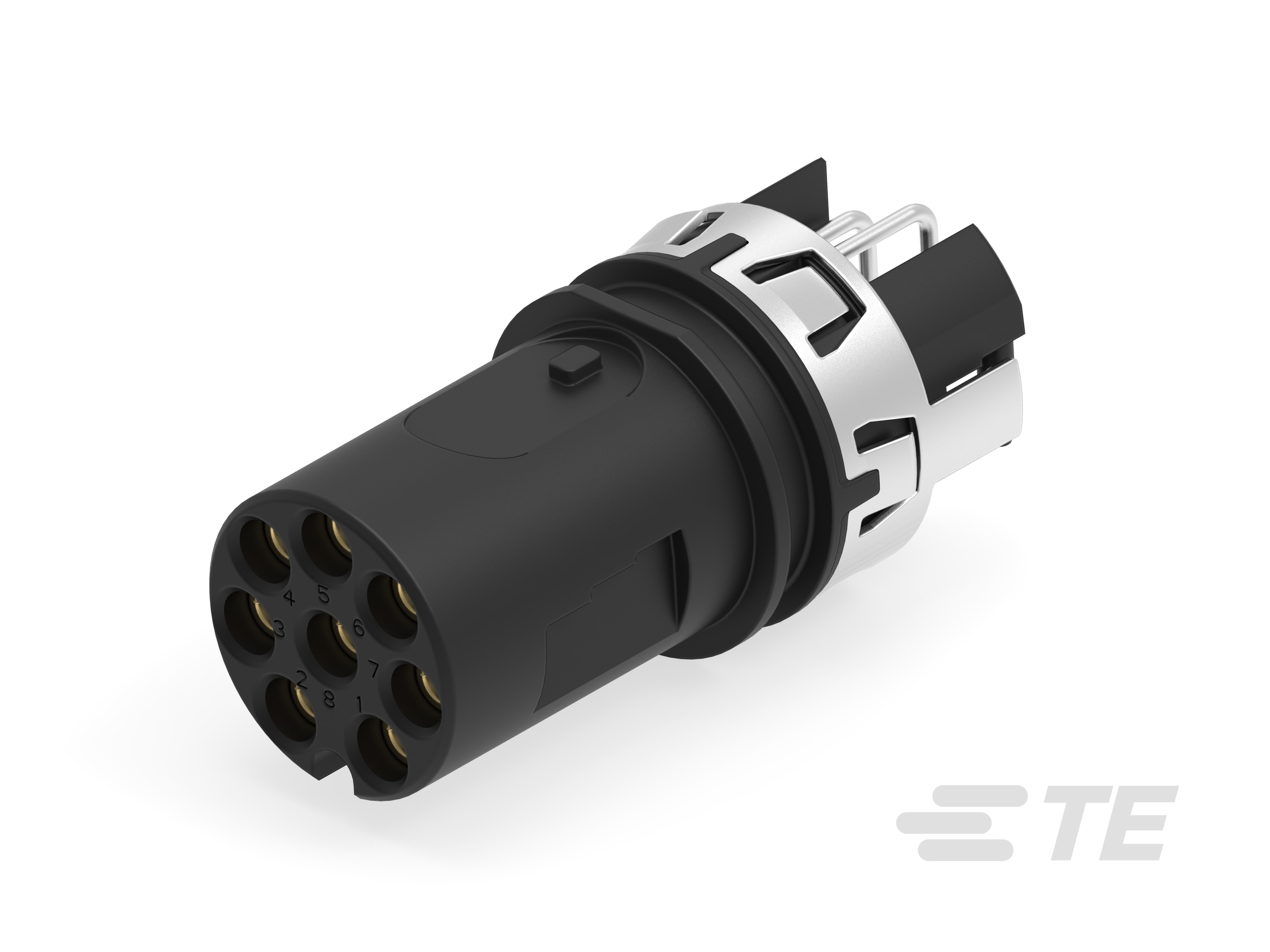 M12 FEMALE, A CODE,RA, 8P THR REAR MOUNT-225301-E
