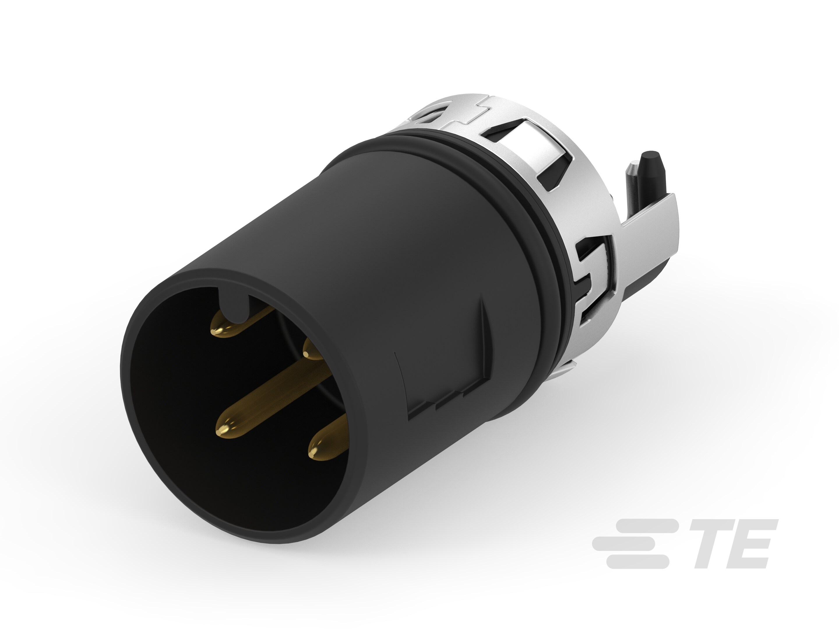 M12 MALE, A CODE, RA, 4P THR REAR MOUNT-235268-E