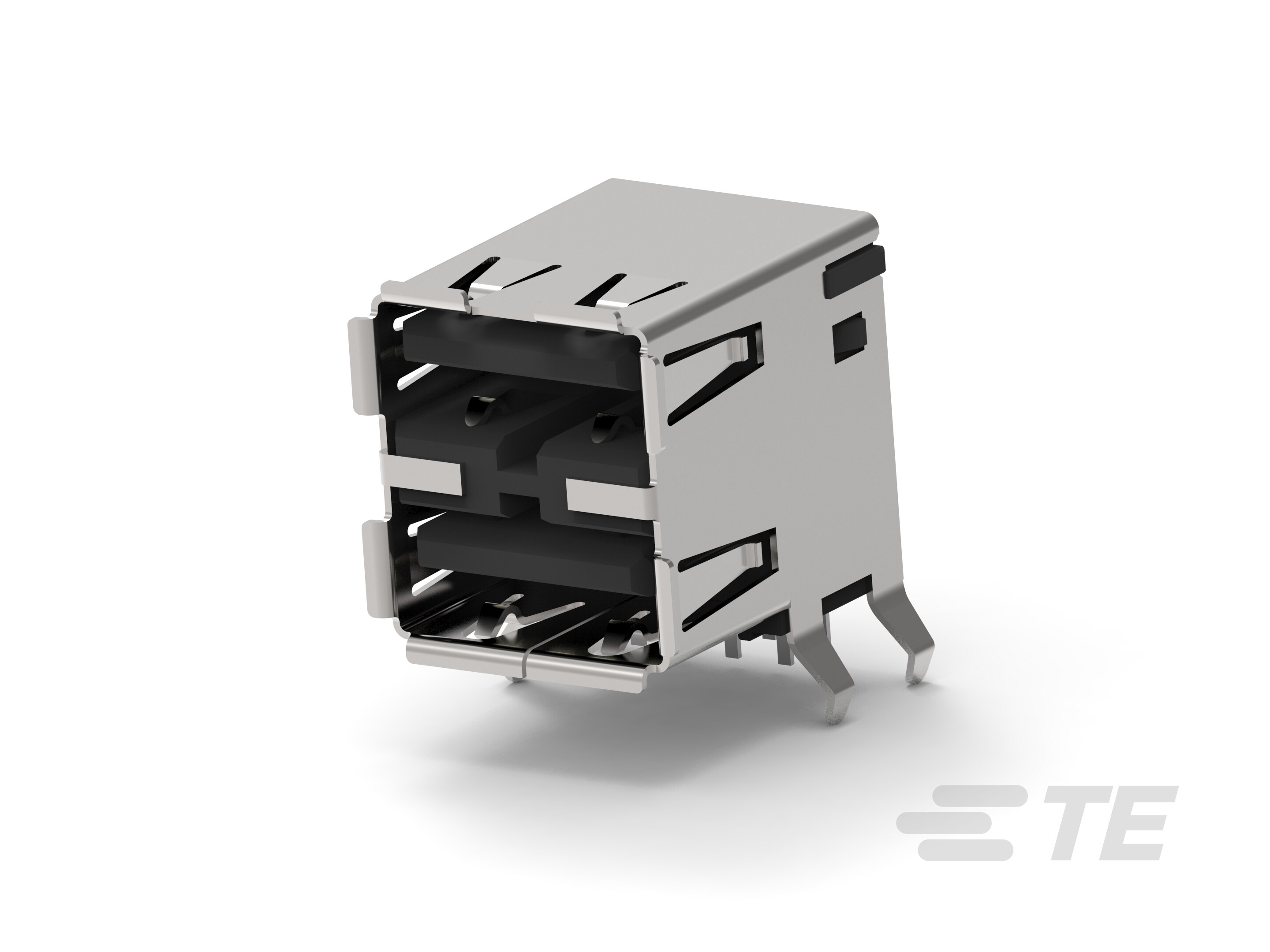 RECEPTACLE ASSY RIGHT ANGLE STACKED THRU-292323-2