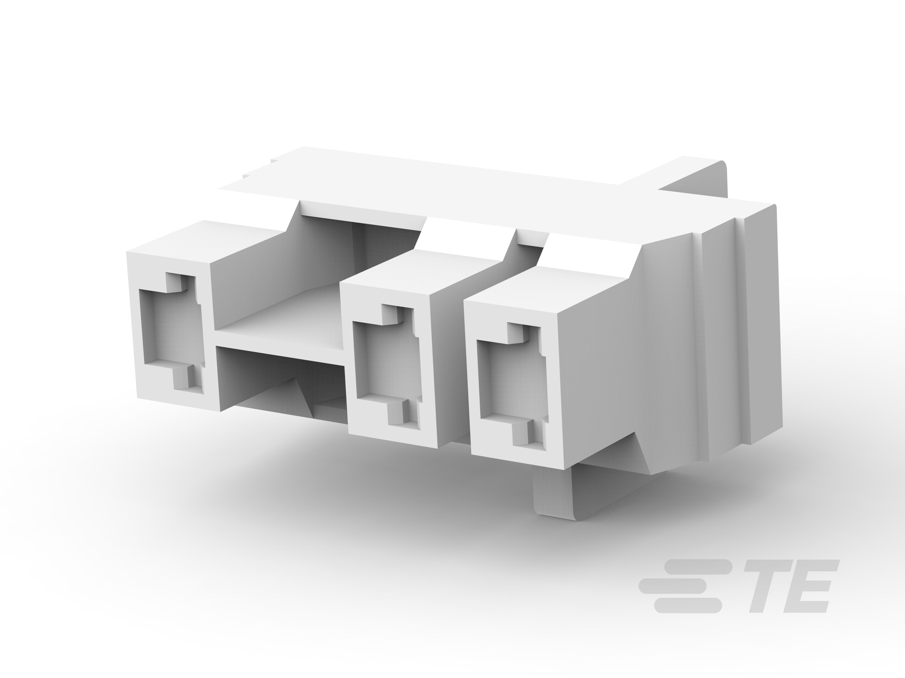 187 FASTON HSG.,FLAG,REC.,3 POS,NATRUAL-1-521787-1