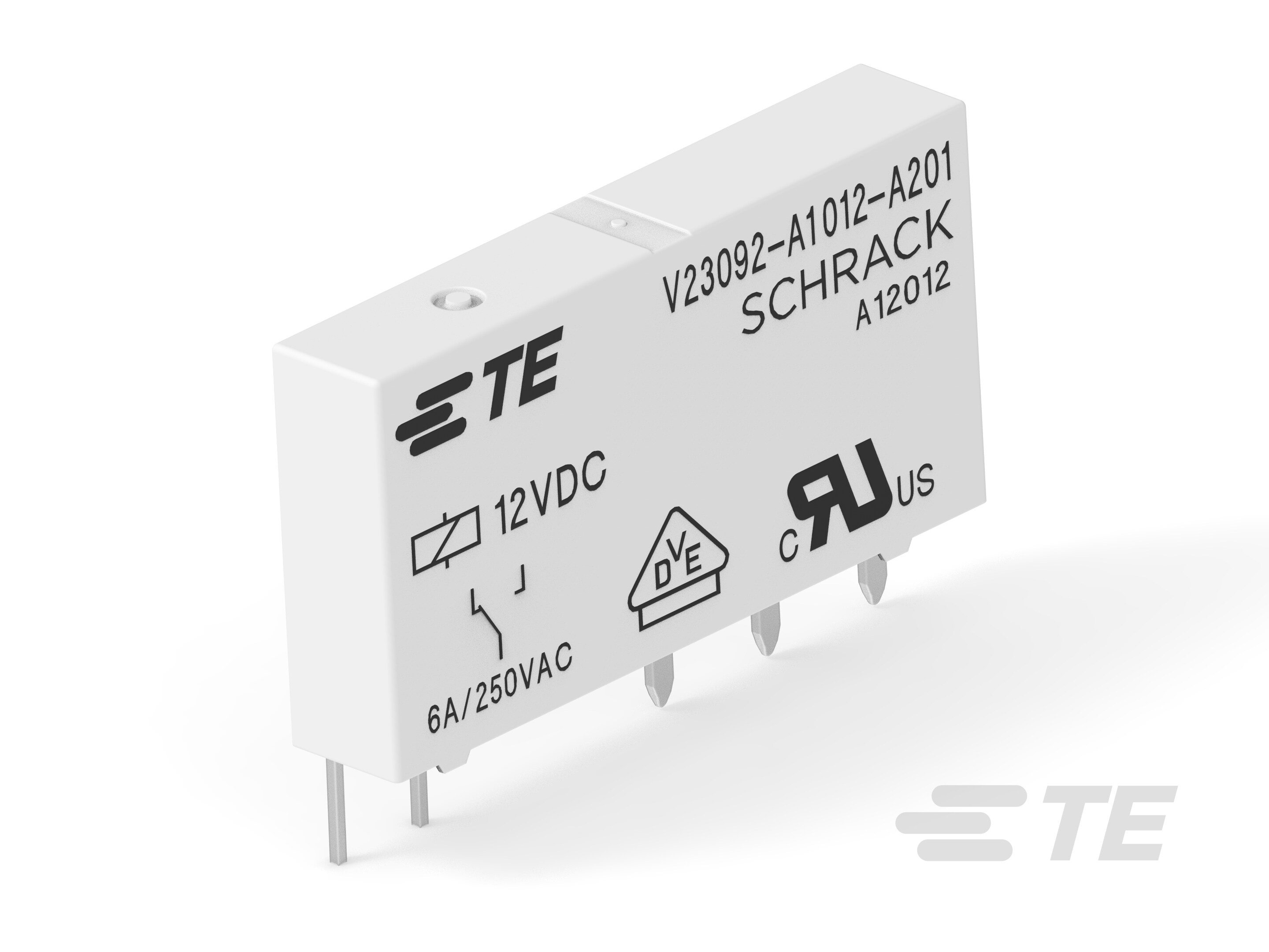 Schrack V23092-A1012-A301 Relay – 12V 6A SPDT, TE Connectivity, New