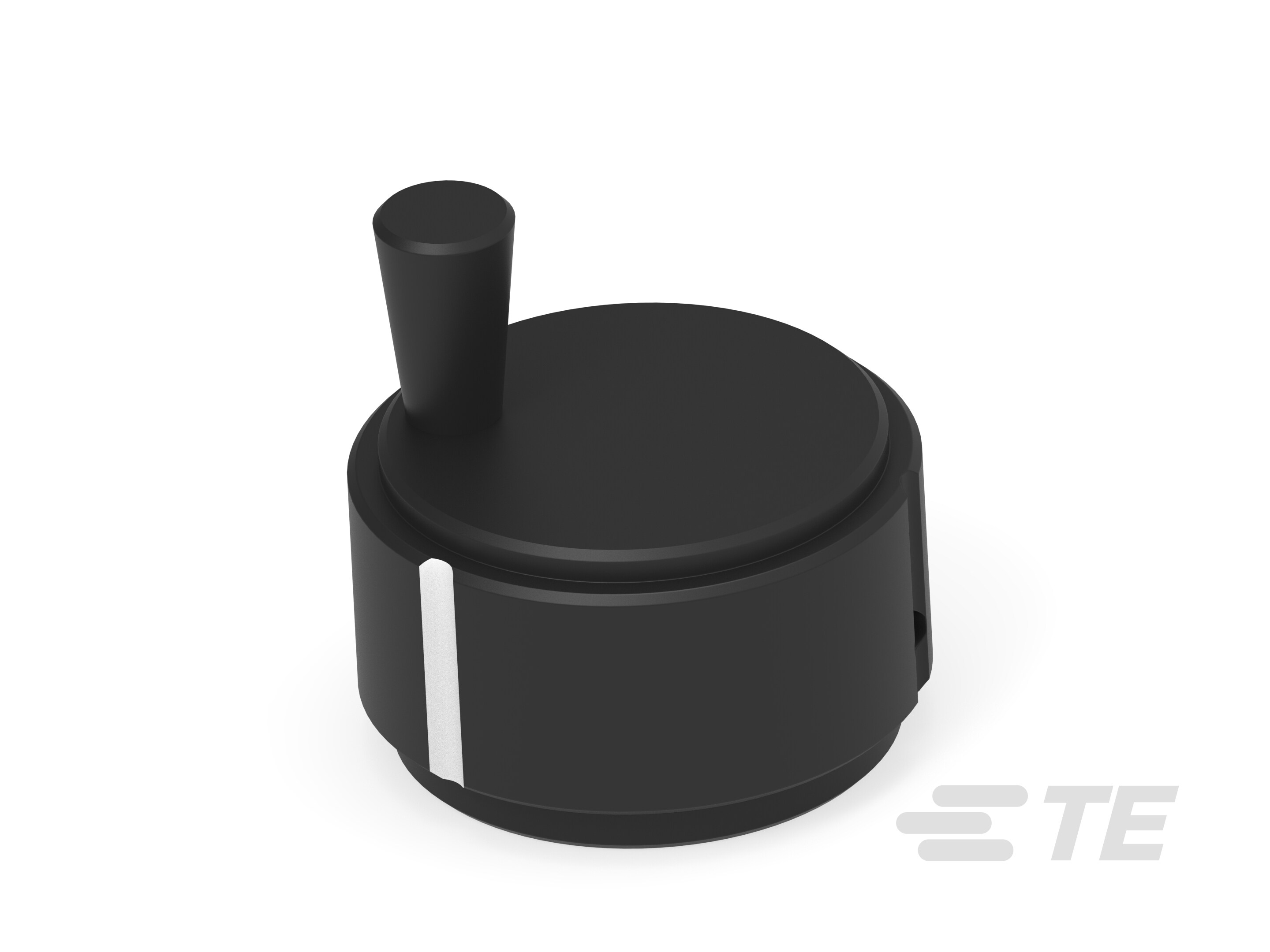 K1255BS1/4=KNOB BLK W/SPUR AL/-1437621-5