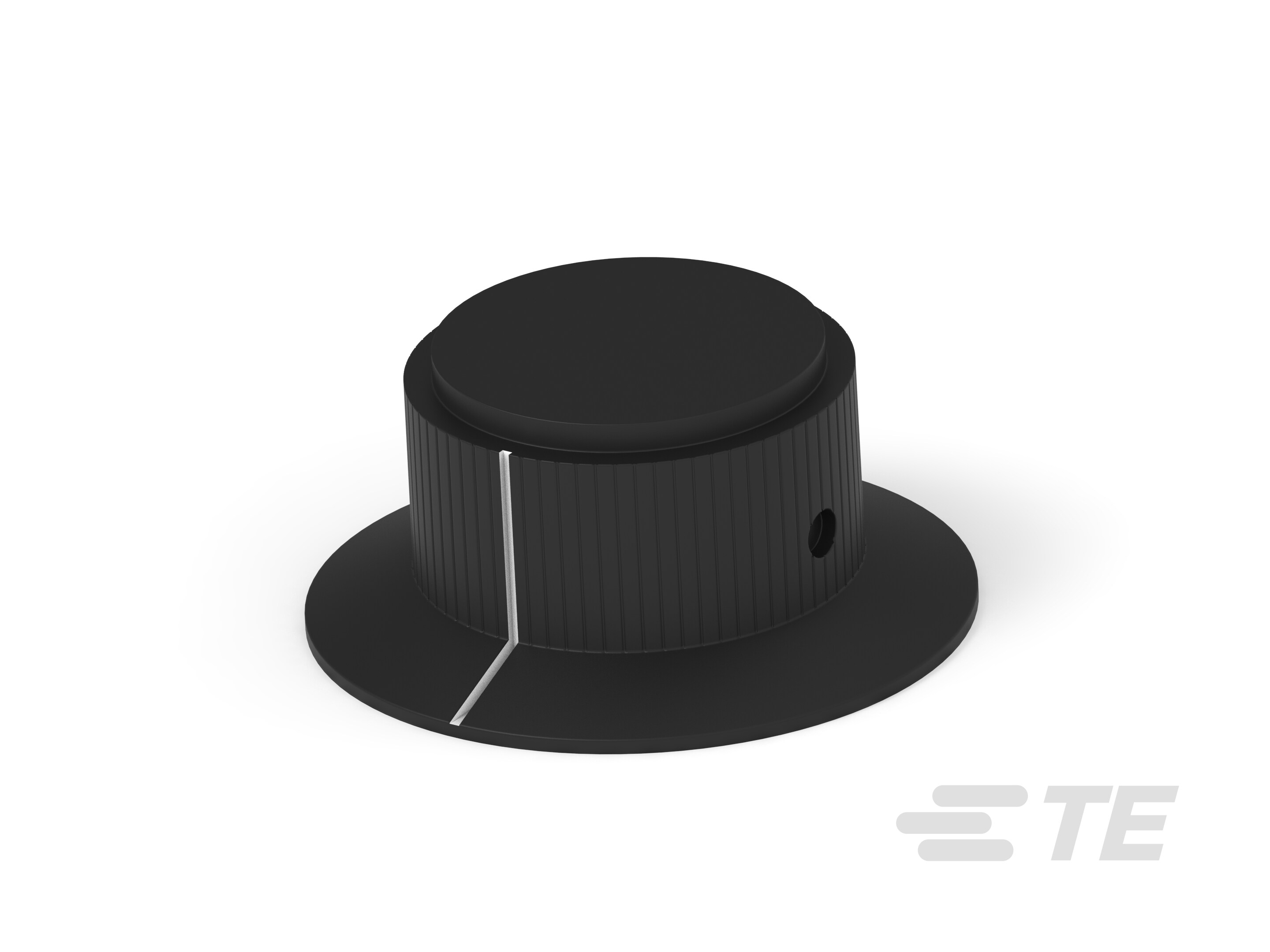 KS900B1/4=KNOB BLK W/SKIRT 1/4-1437623-9