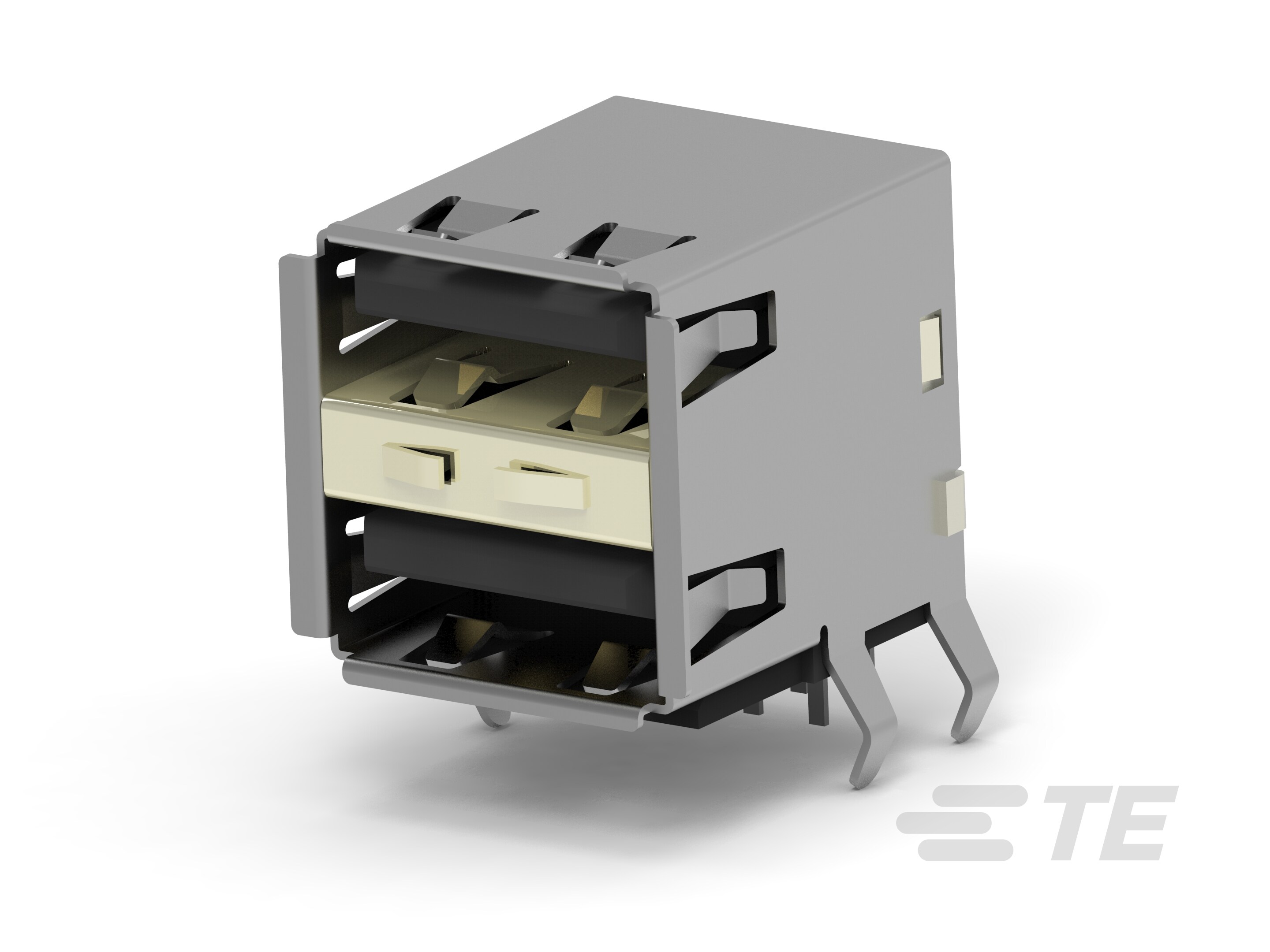 Dual Stack USB,G/F, w/ spring, R/A, DIP-1775468-1