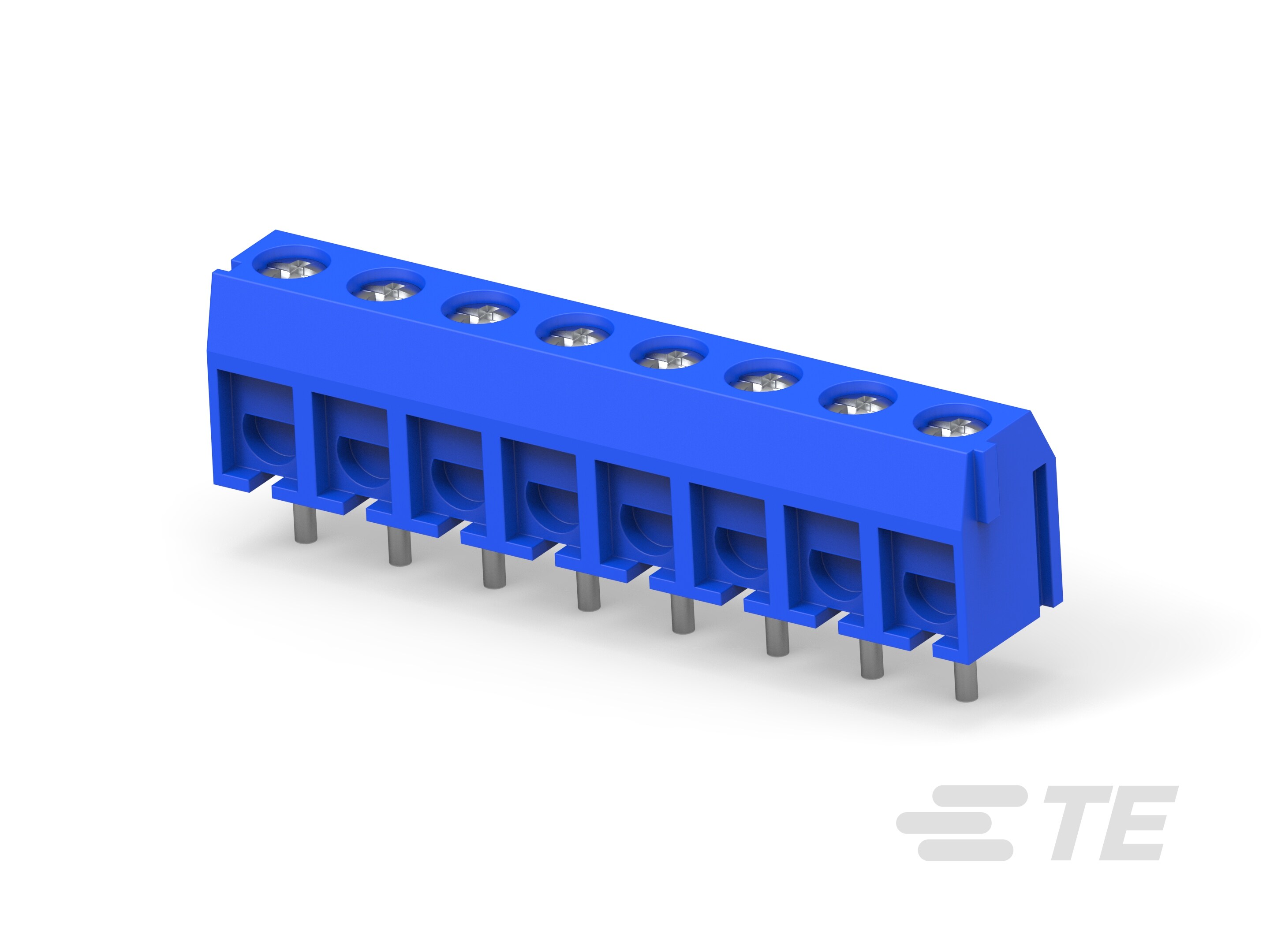 8P TB ,90deg, VT, 5mm, Blue,w/interlock-1776244-8