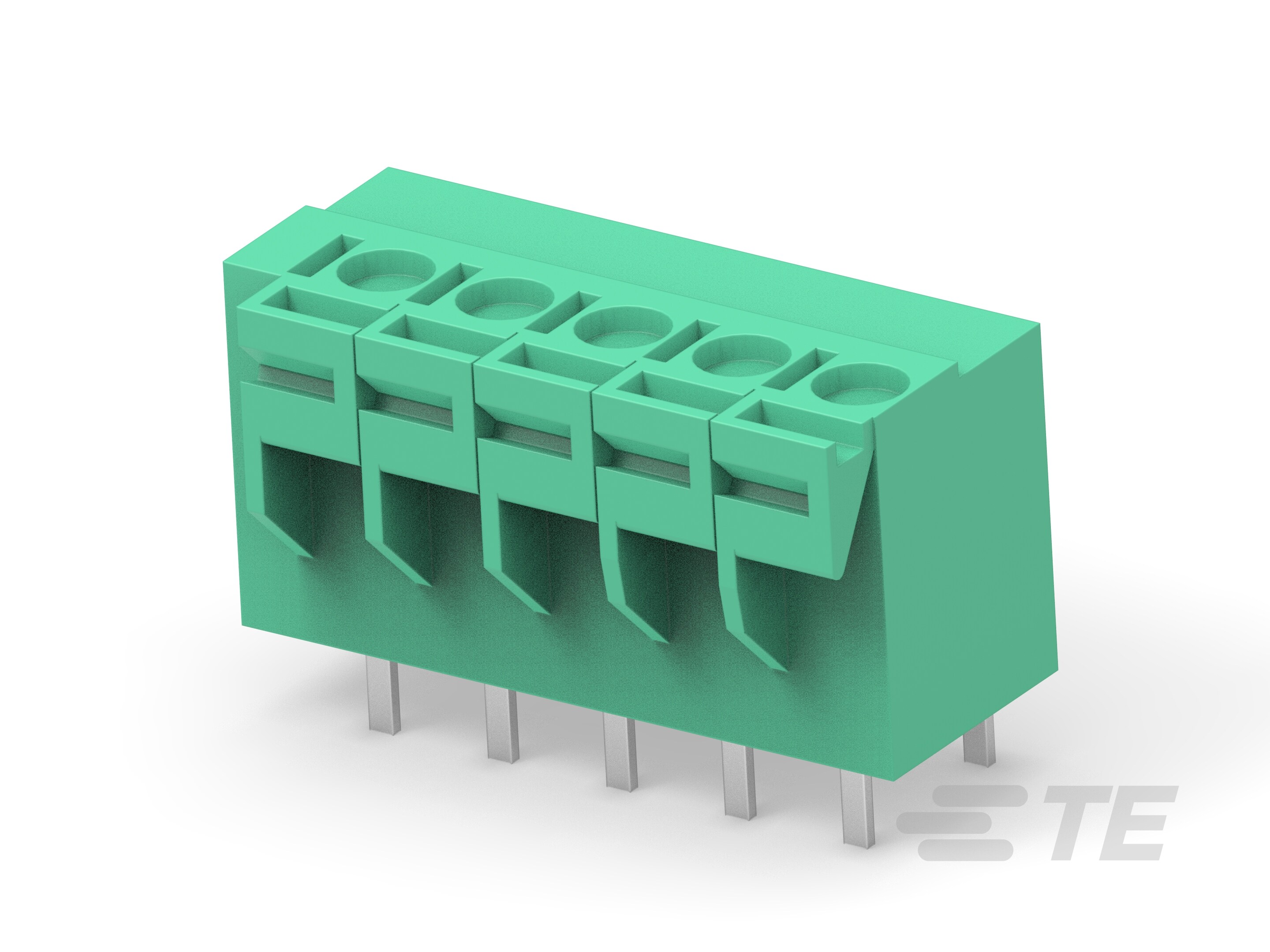 5P Spring TB, 180deg, VT,5mm, Green-1776259-5