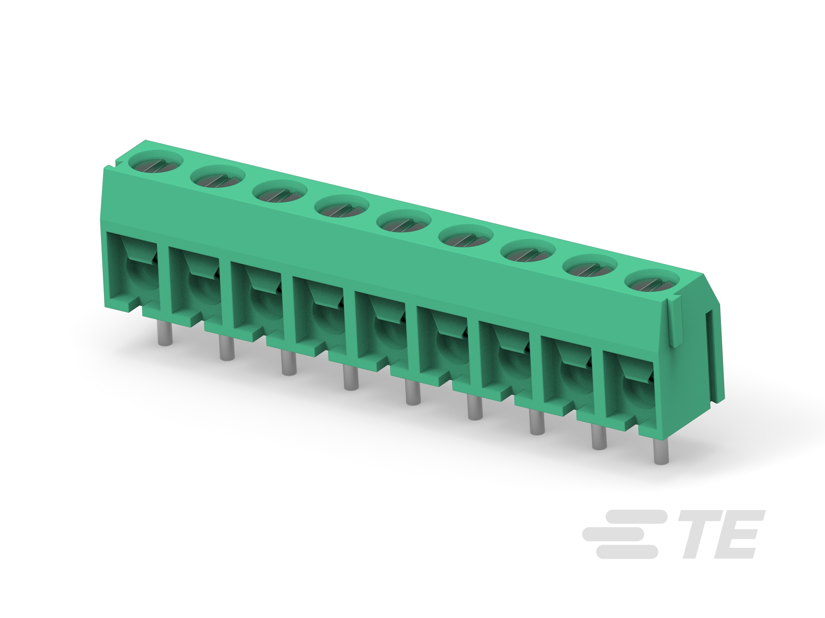 9P TB ,90deg, VT, 5mm,Green,w/interlock-1776266-9