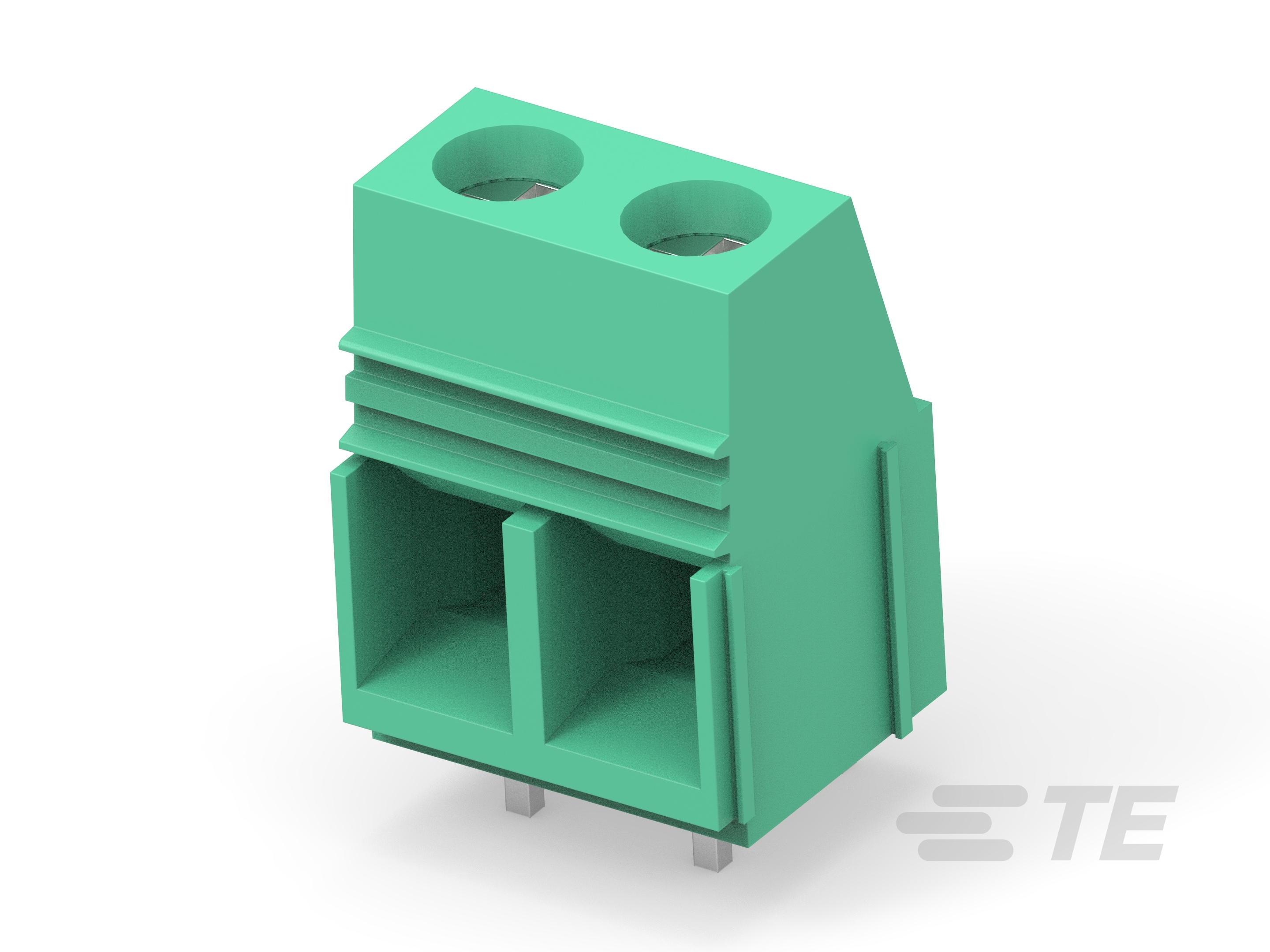 2 Posn Power Connector, Green, 10.16mm-1986660-2