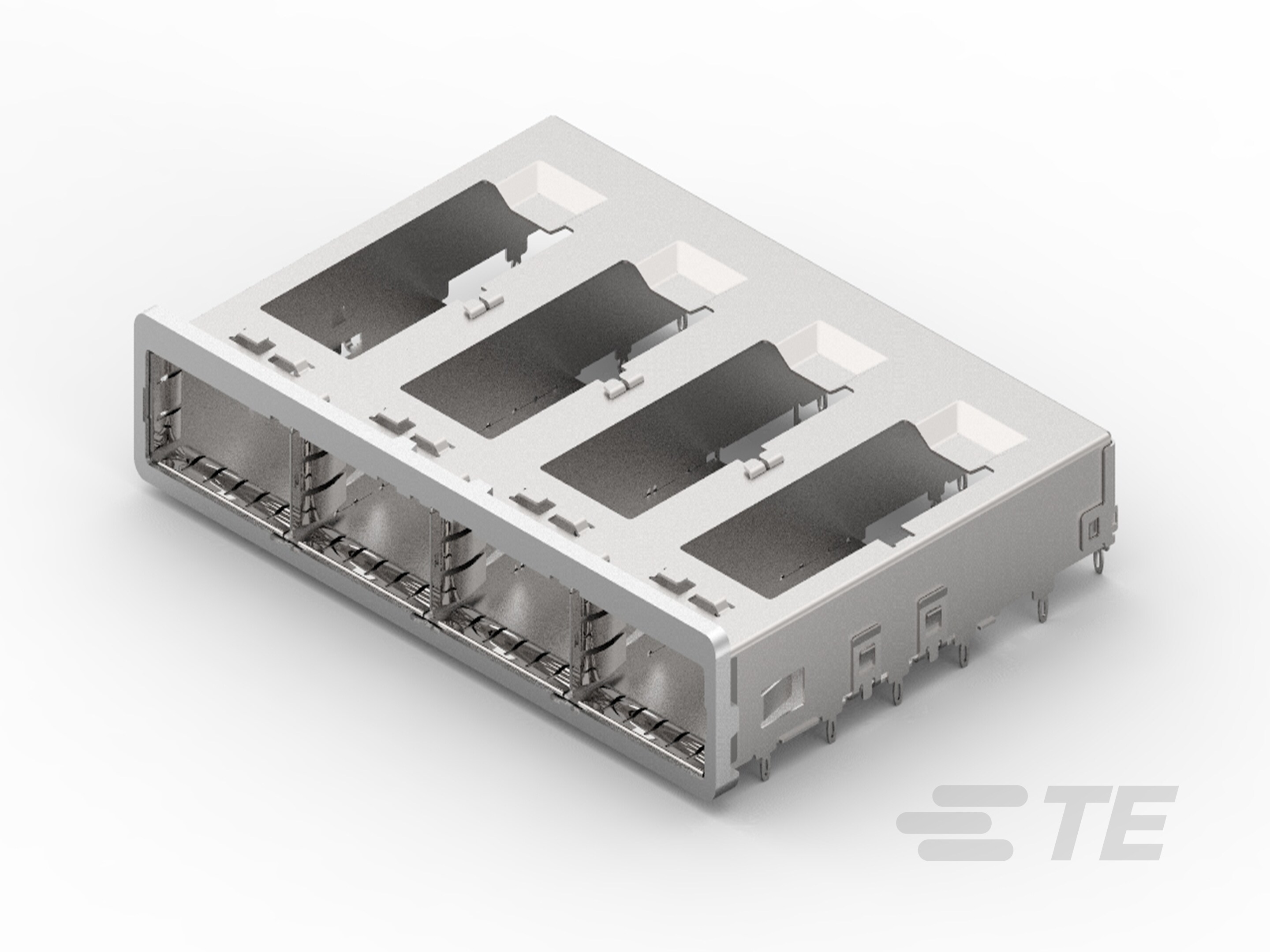 1x4 Cage Assy, Bhnd Bezel, QSFP28-2227250-1