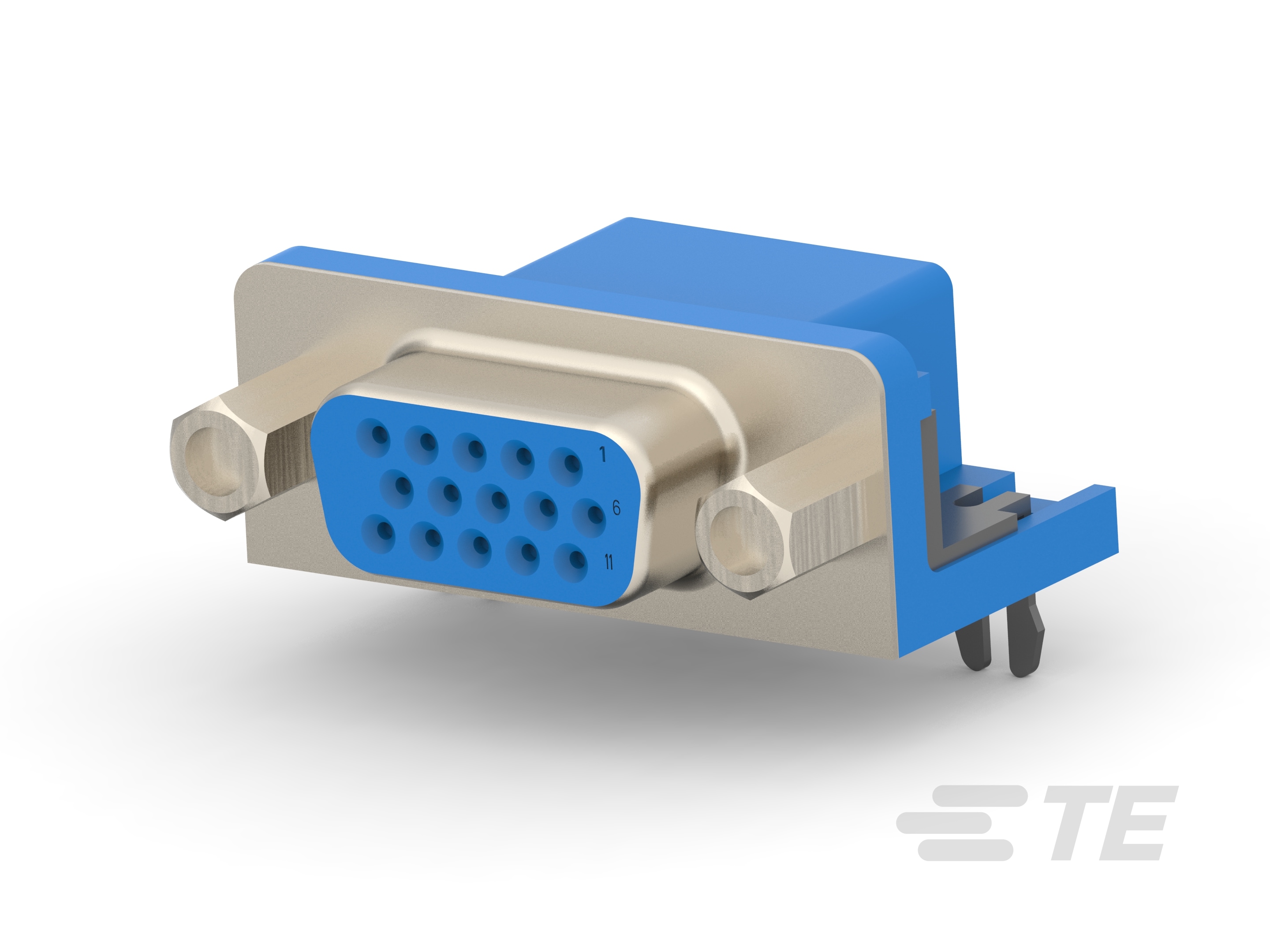 AMPL REC, HD22, R/A, 15P, THREADED, BLUE-2311586-5