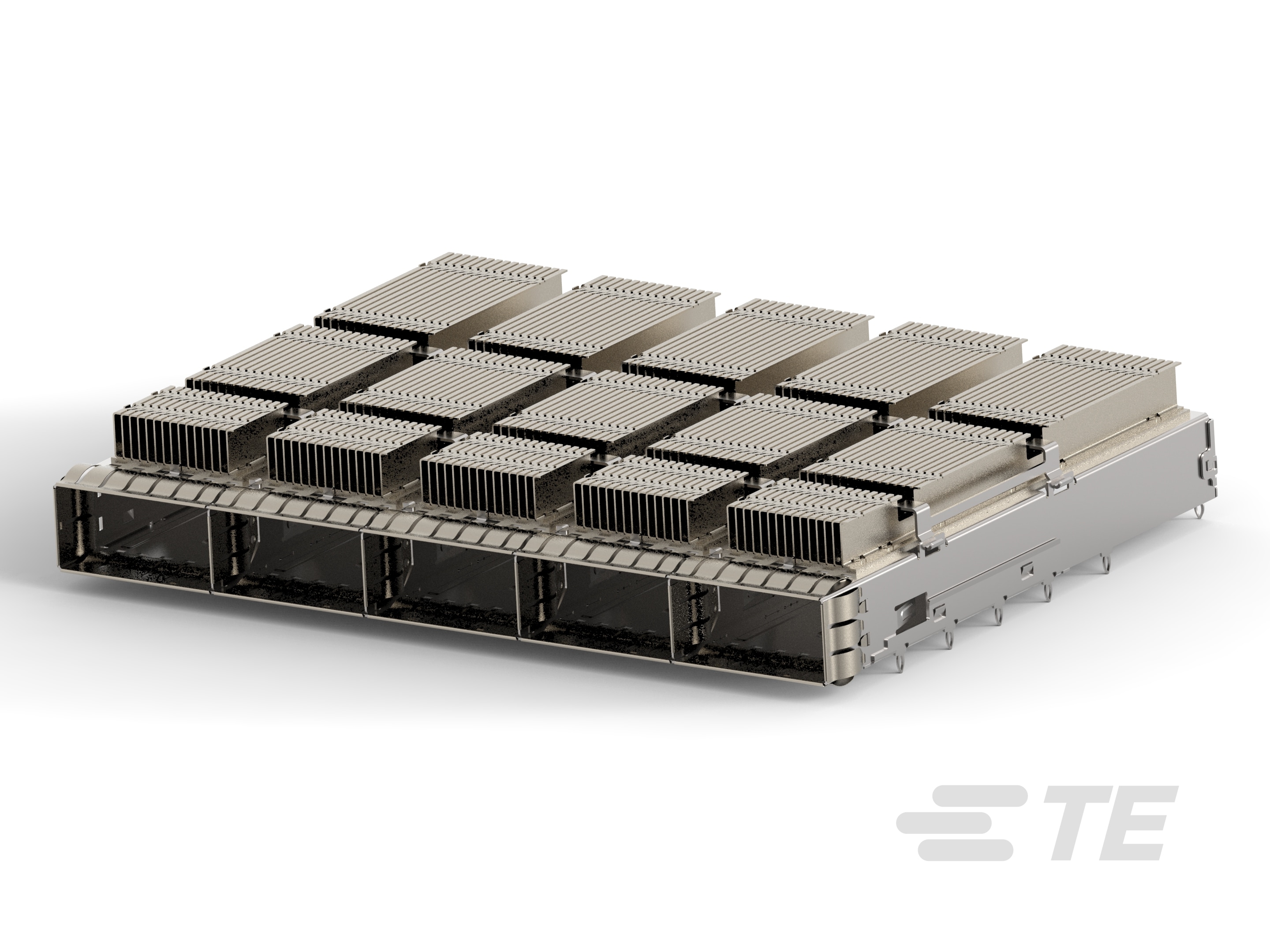 RECEPT CAGE ASSY 1X5 QSFP-DD W HS-2343987-2