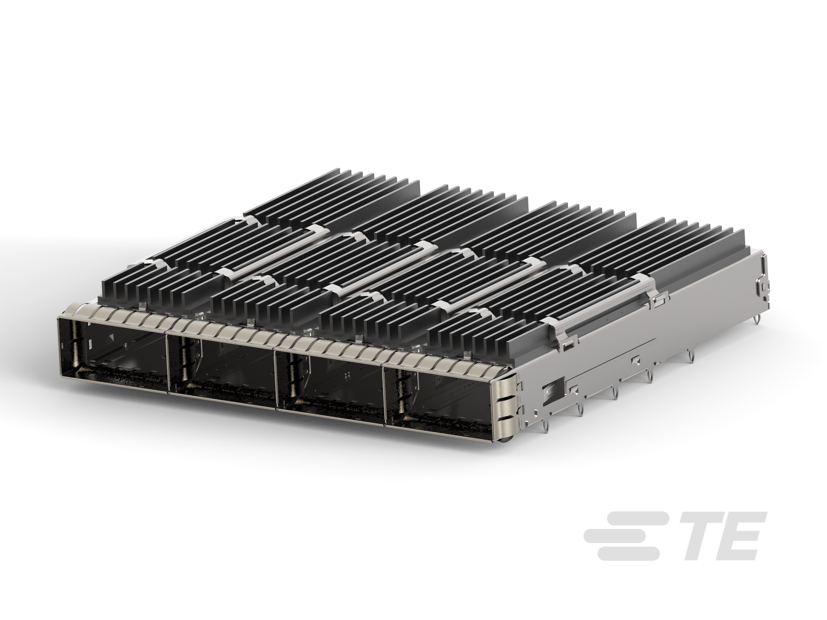 RECEPT CAGE ASSY 1X4 QSFP-DD W HS-2343988-1