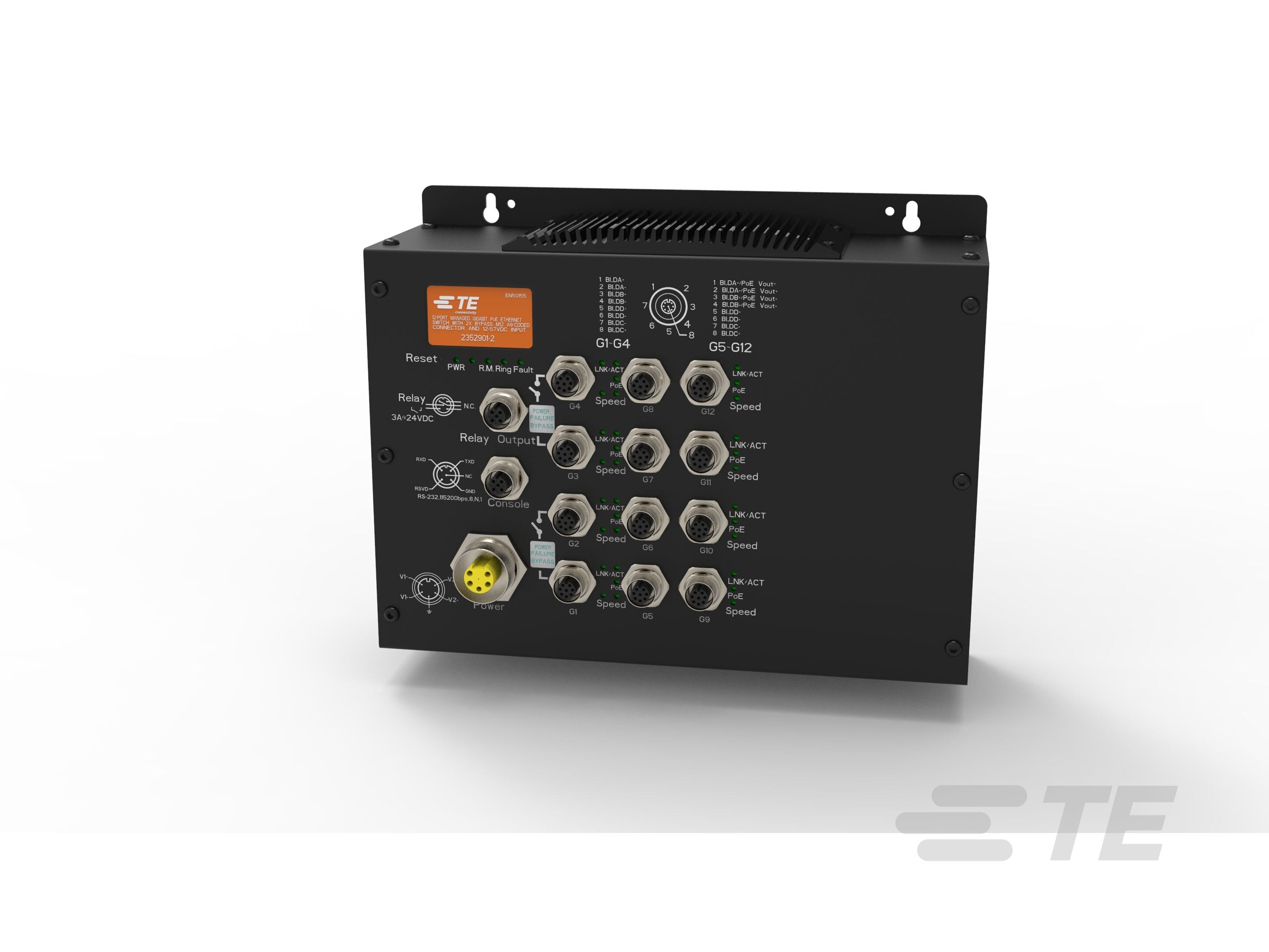 12P MAN POE SWITCH 1GB 2XBP 24V-2352901-2