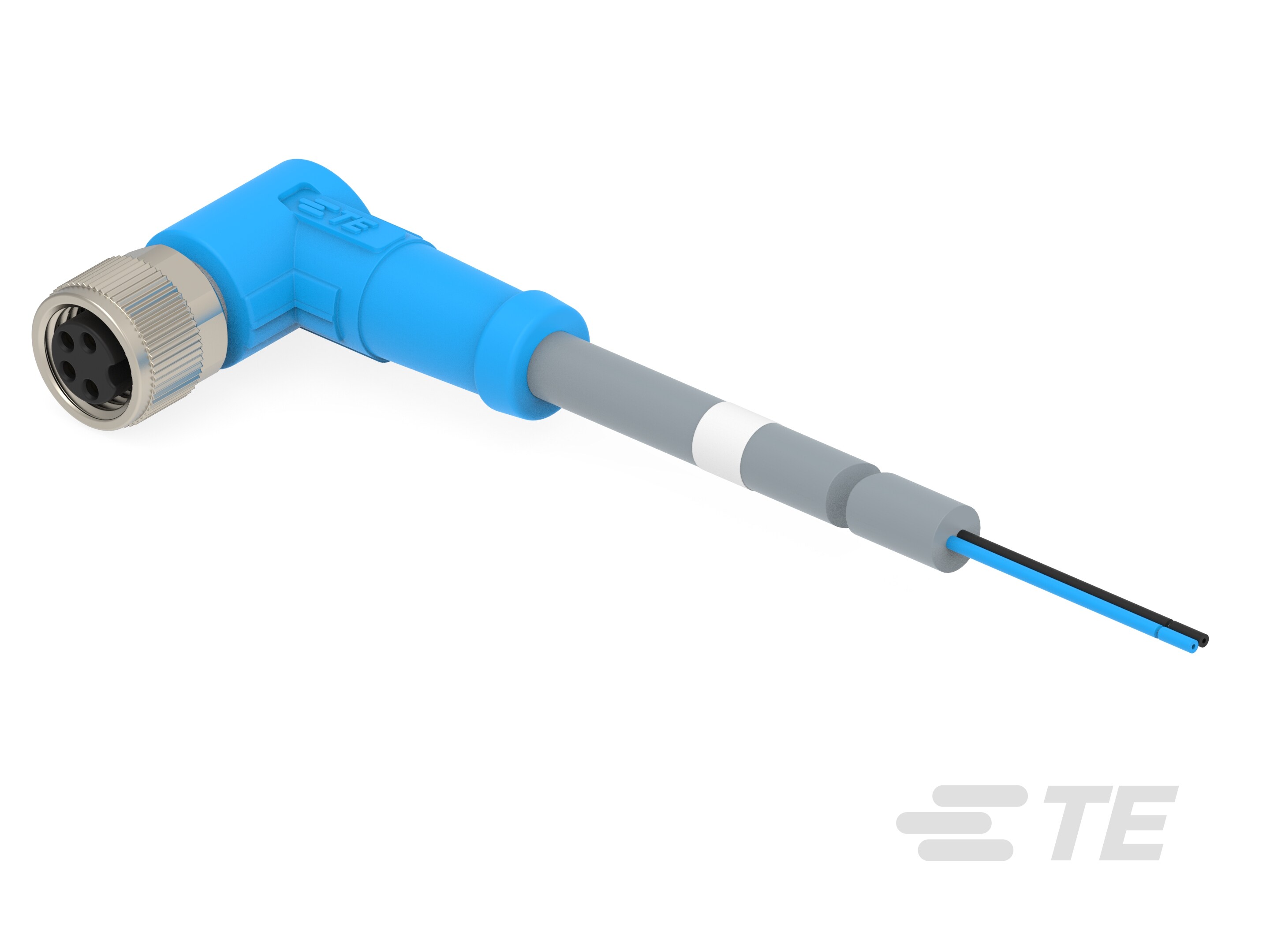 M8 CABLE RA FEMALE 3.0M 4P PUR CABLE-2474287-4