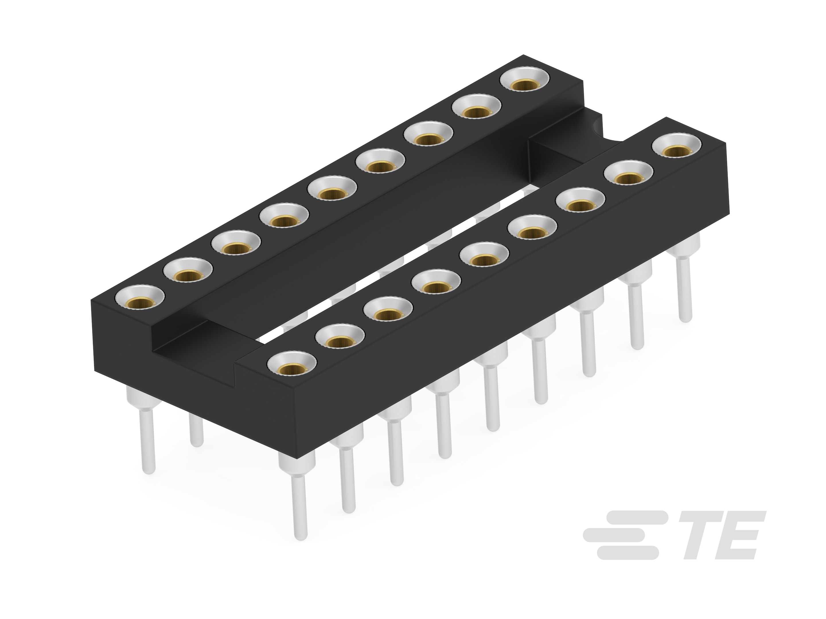 DIP IC SOCKET 18P,GOLD FLASH-2485264-4