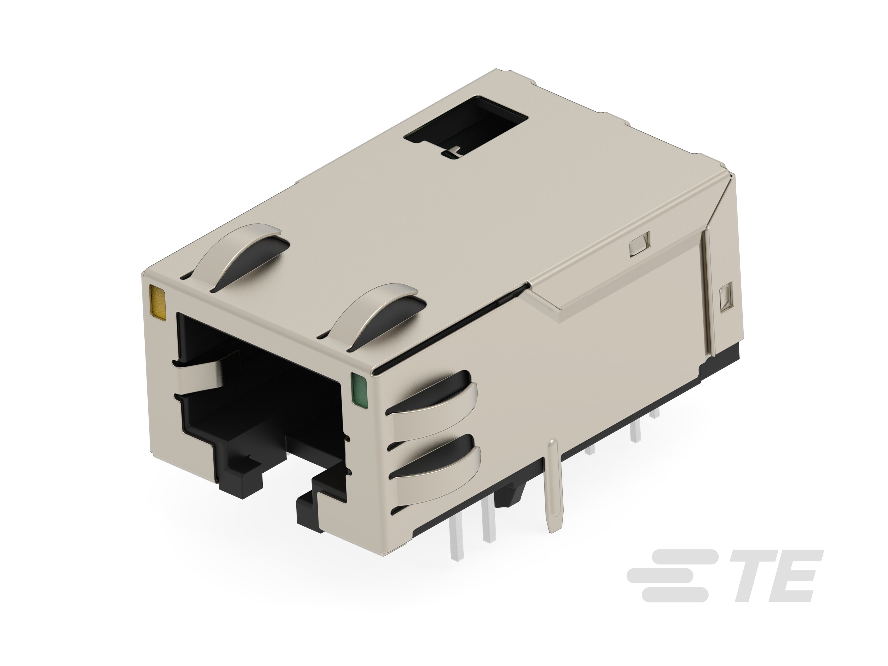 RJ45 W/MAGNET 1X1 10G LED PLATING  T 50-2489048-1