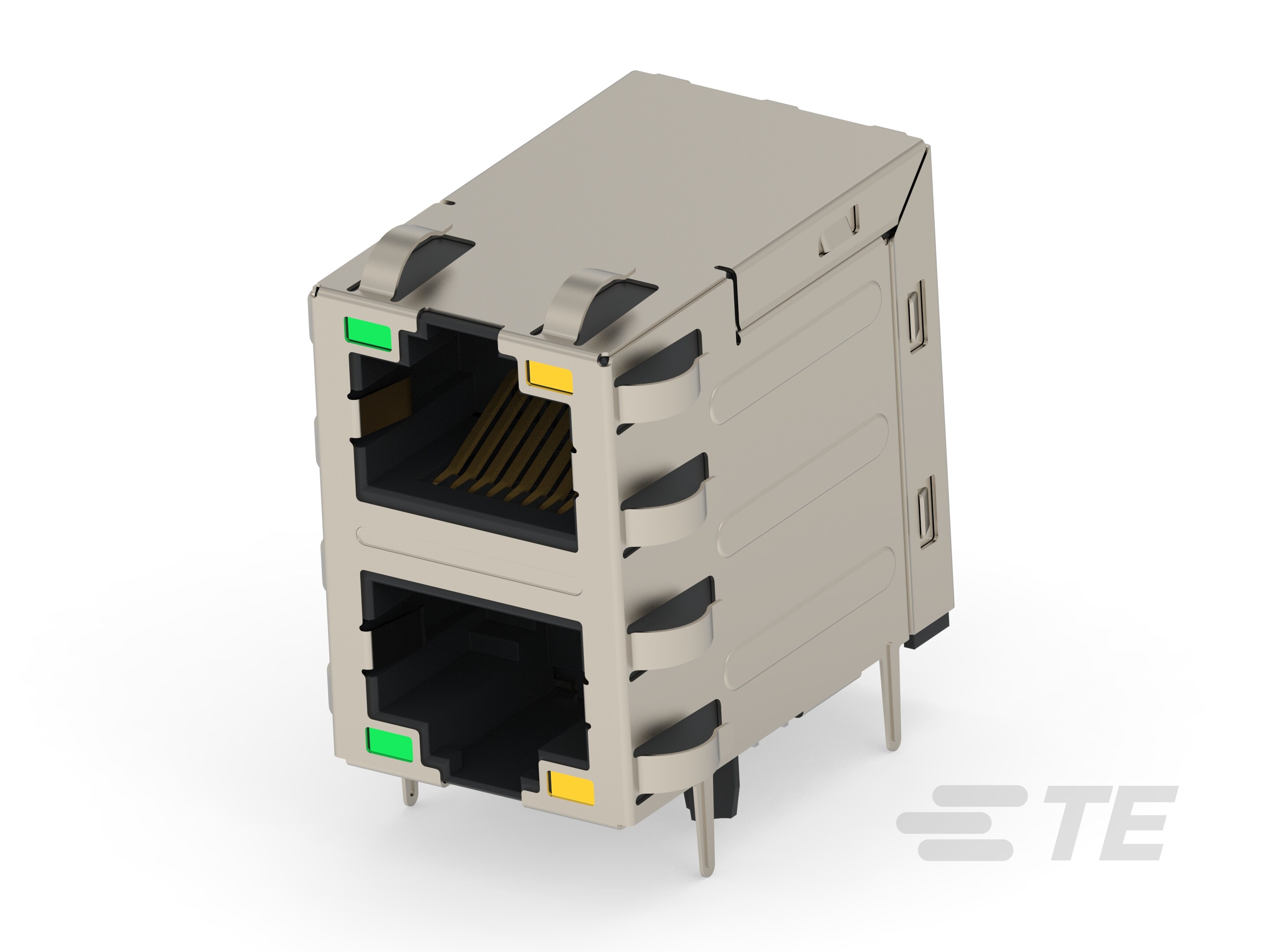 RJ45 W/MAGNET 2X1 1G LED PLATING  T 50-2496615-1