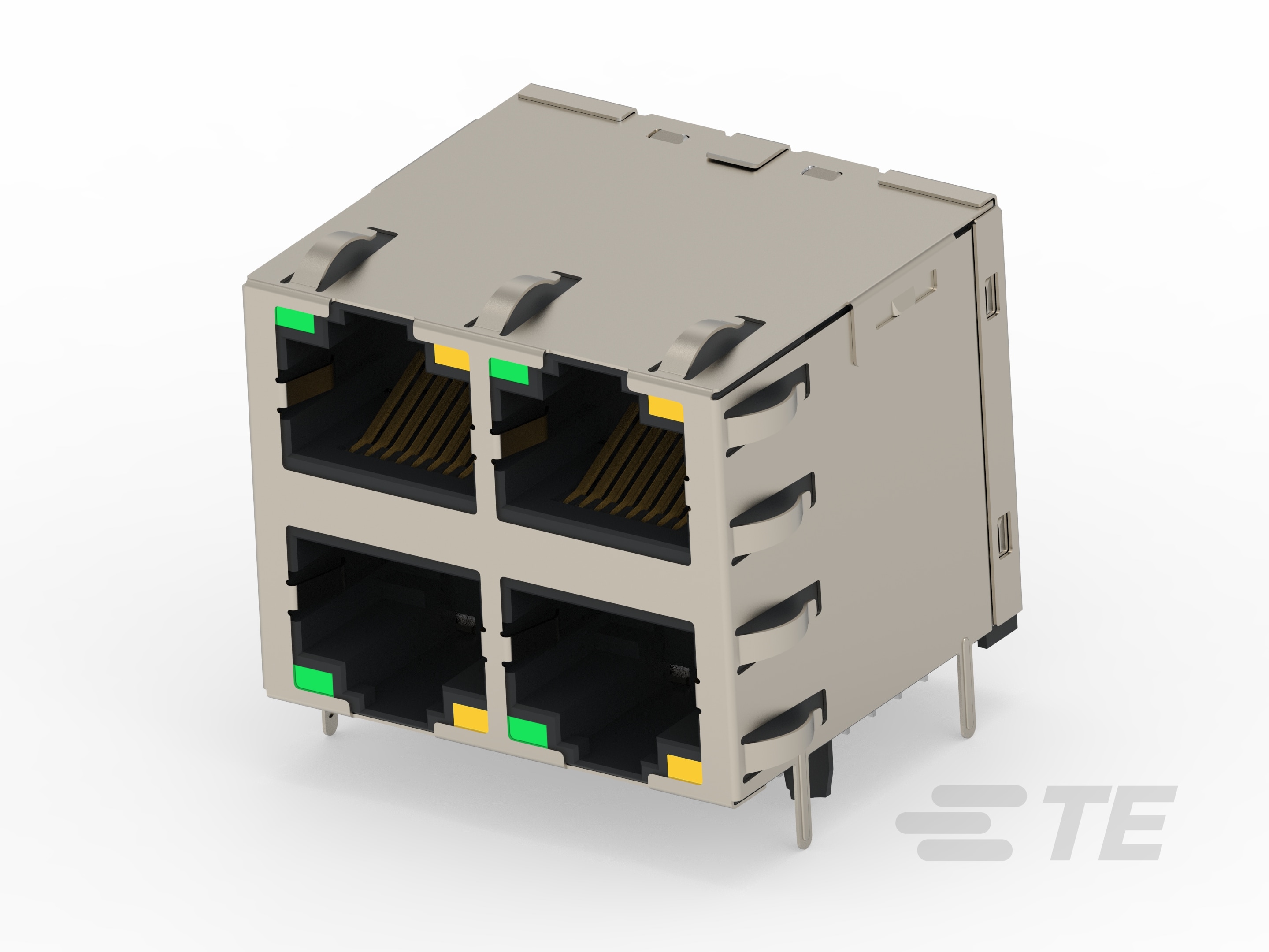 RJ45 W/MAGNET 2x2 1G LED PLATING  T 50-2496619-1