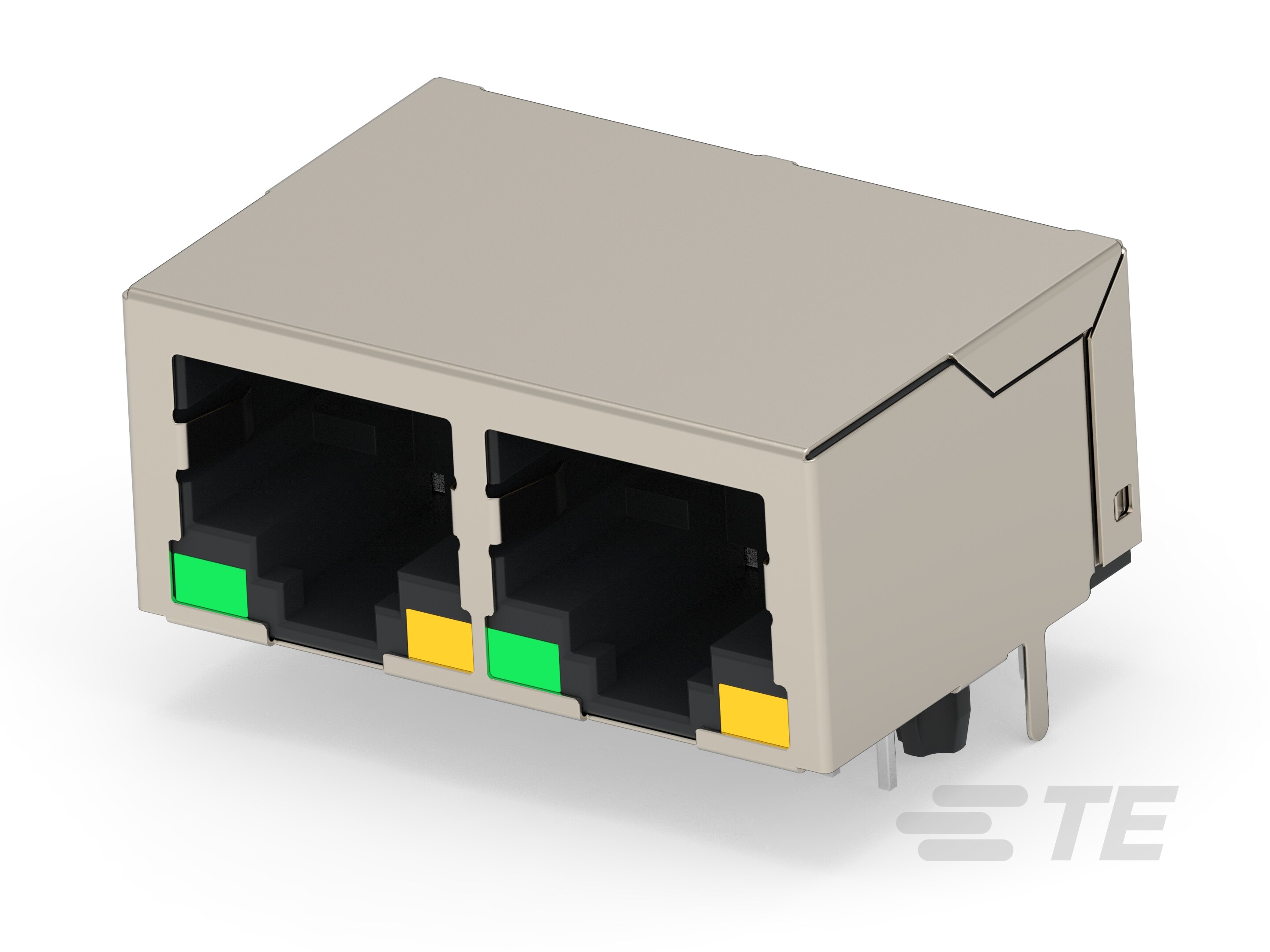 RJ45 W/MAGNET 1X2 2.5G LED PLATING  T 6-2496693-4