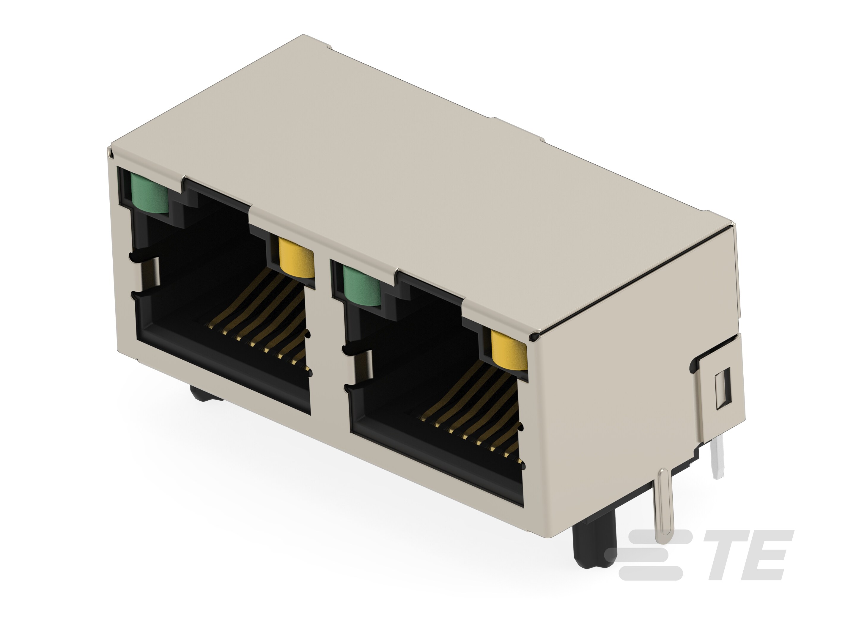 RJ45 JACK THR 10/100 R/A LED 1X2-2501552-3