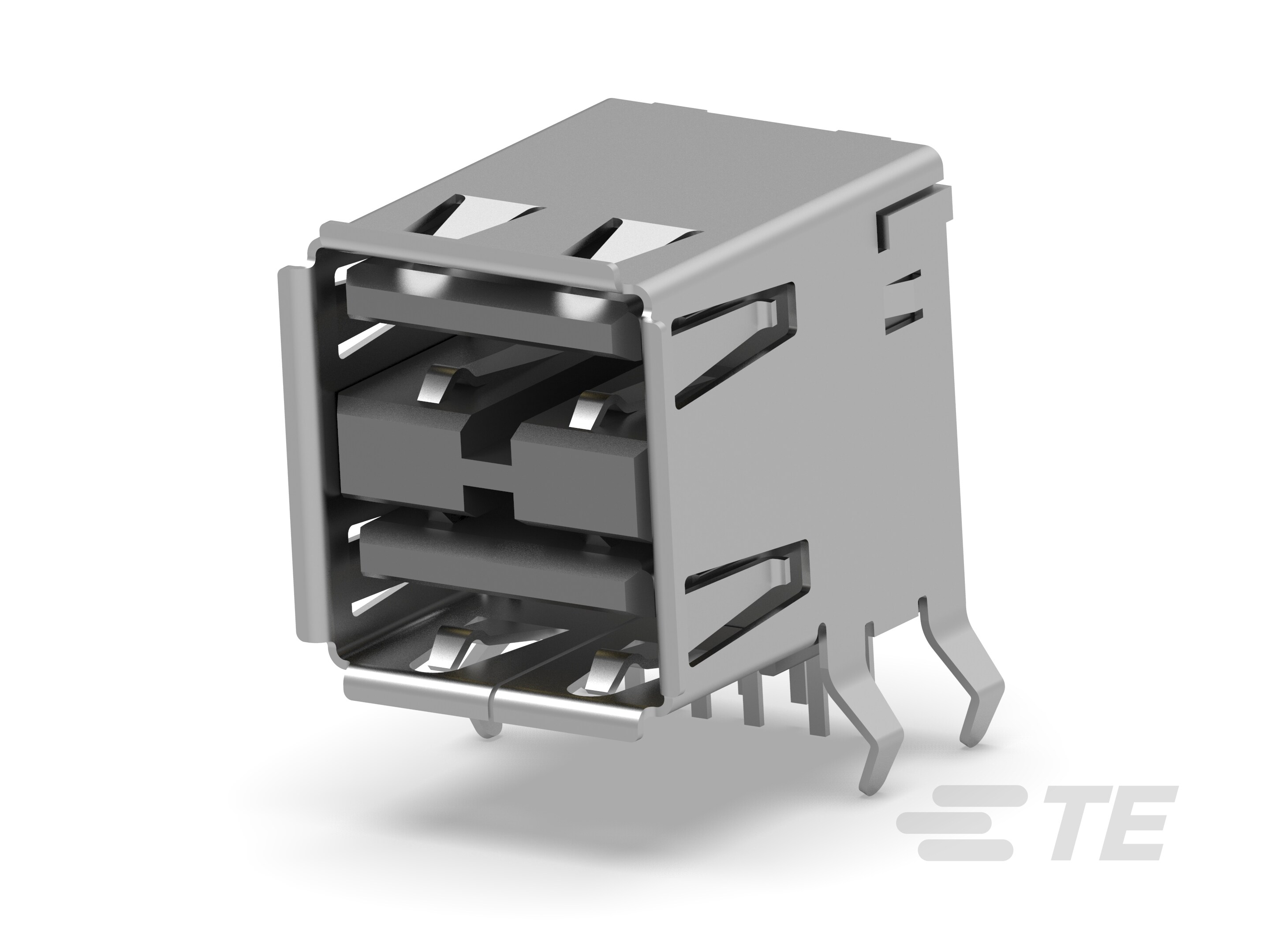 RECP ASSY, R/A, STACKED, THRU-HOLE, USB,-5787617-8