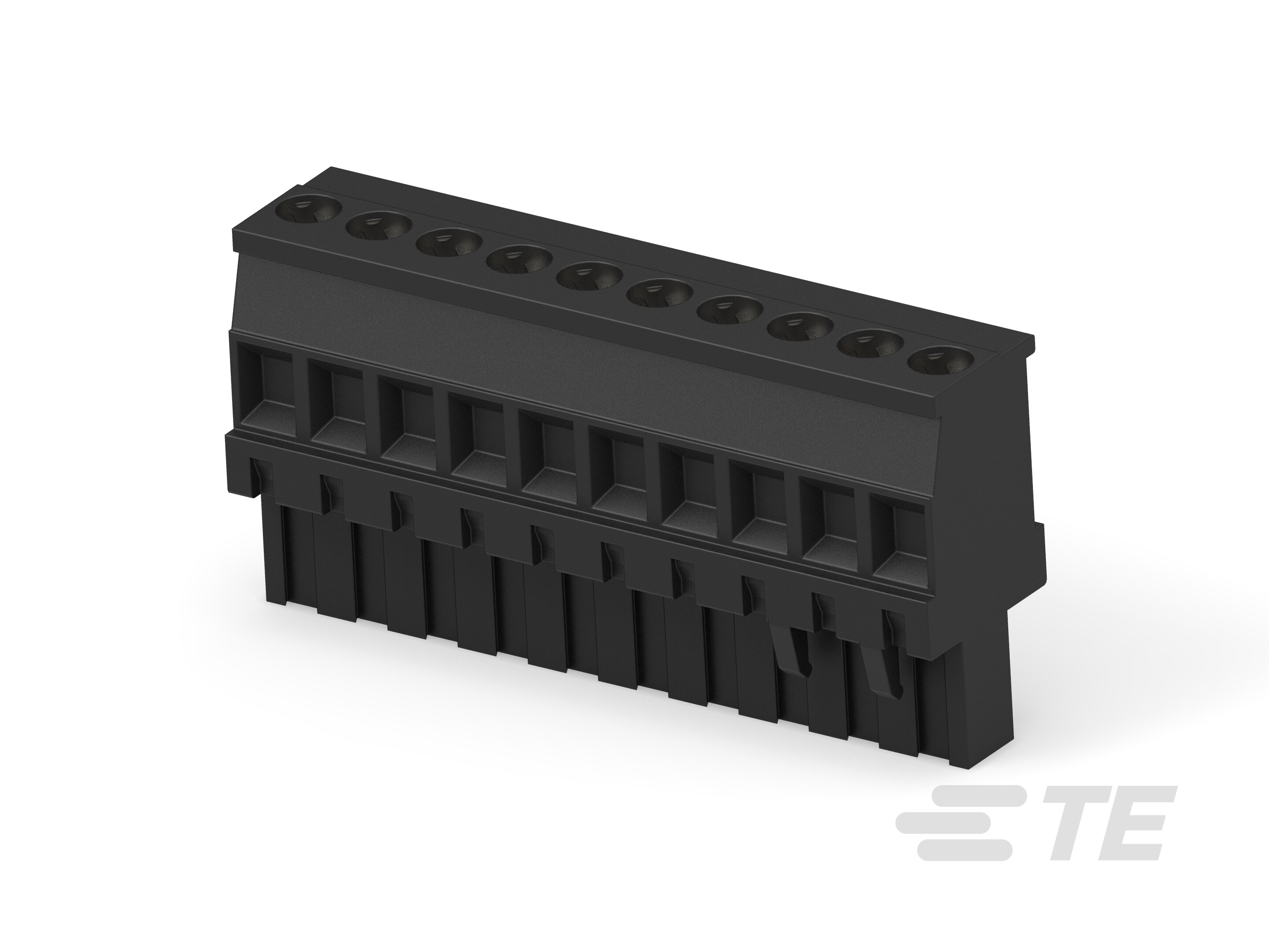 10P TERMI-BLOK VERT PLUG,BLACK-1-1546625-0