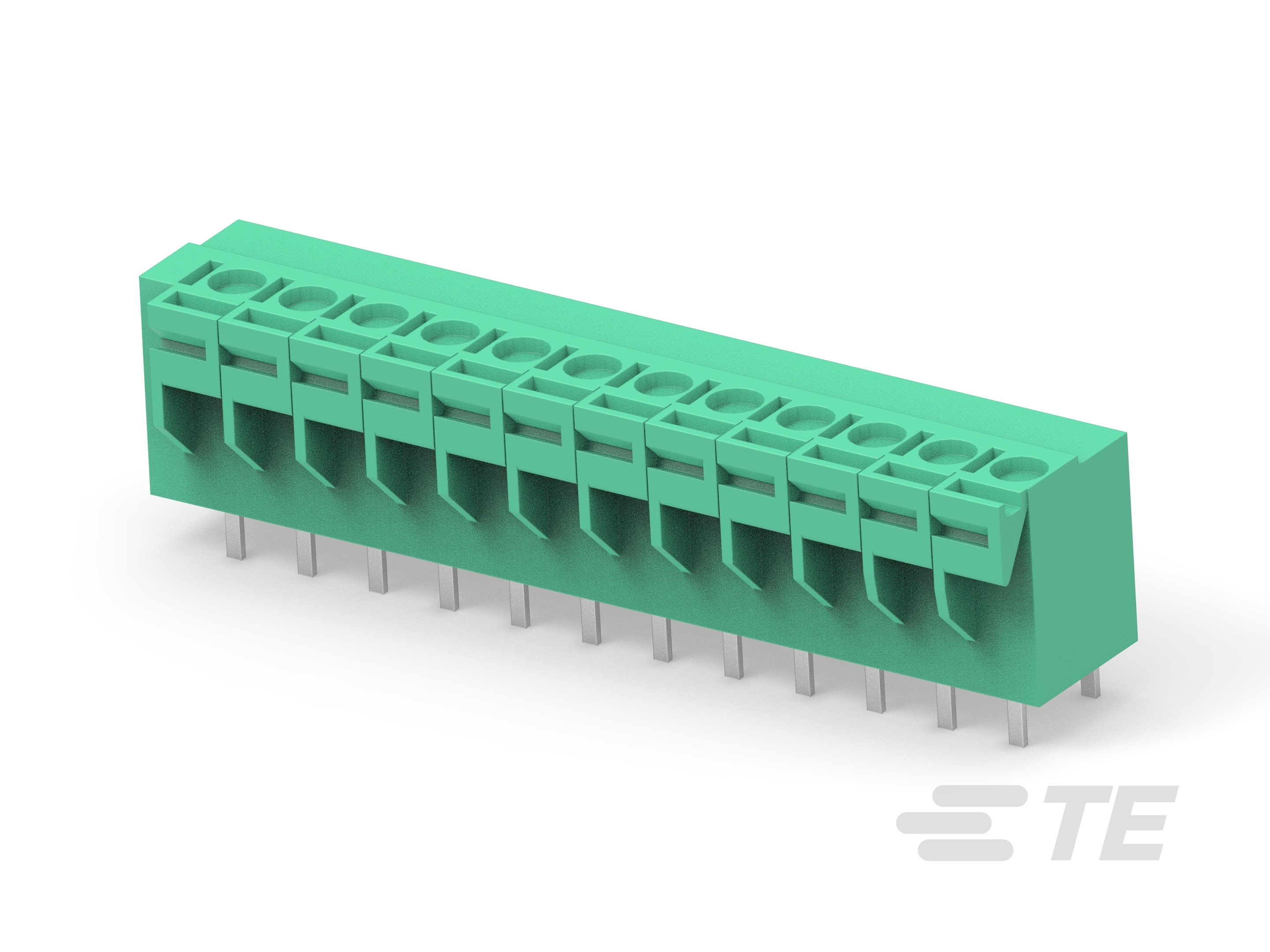 12P Spring TB, 180deg, VT,5mm, Green-1-1776259-2