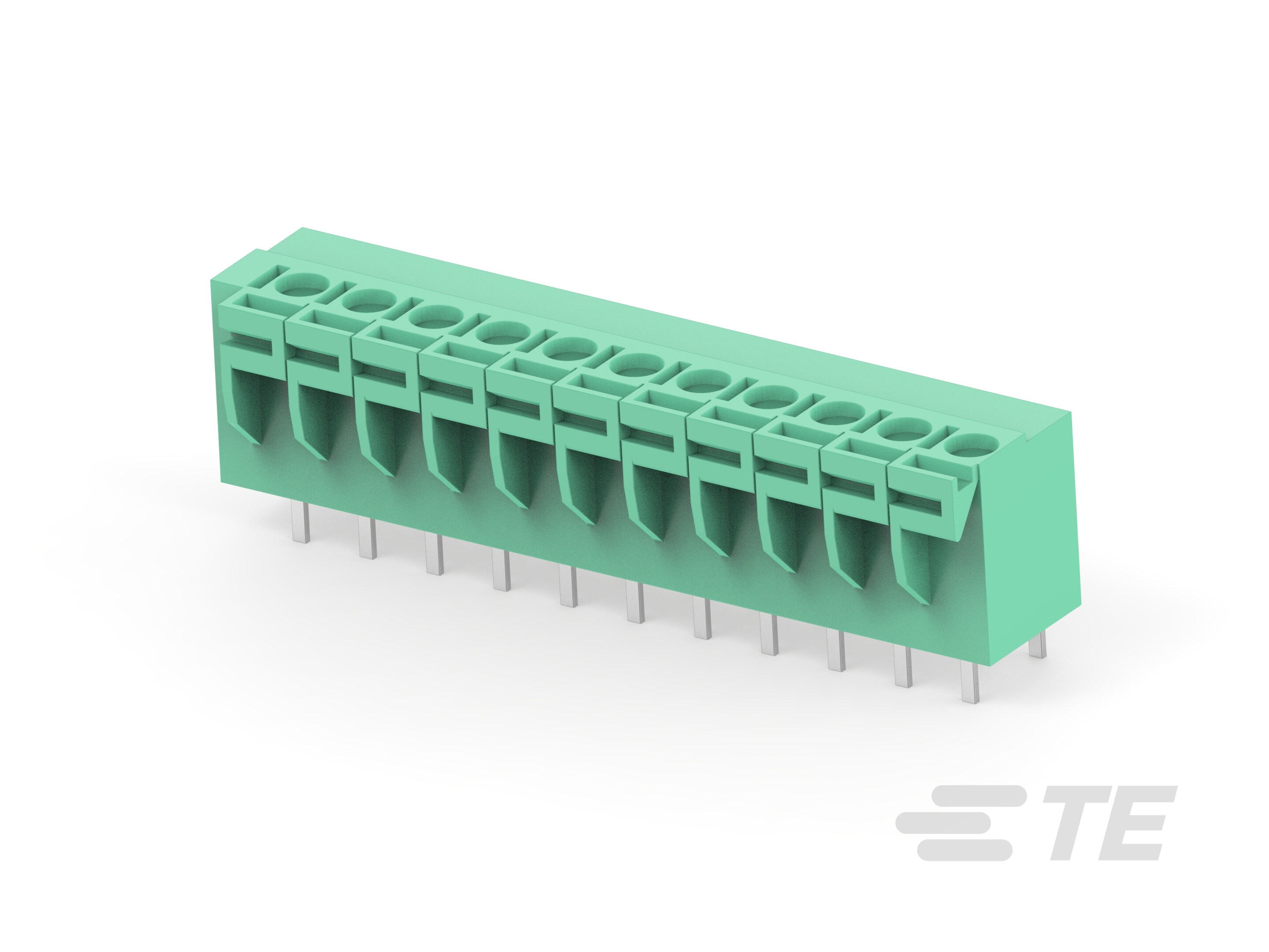 11P Spring TB, 180deg, VT,5.08mm, Green-1-1776260-1