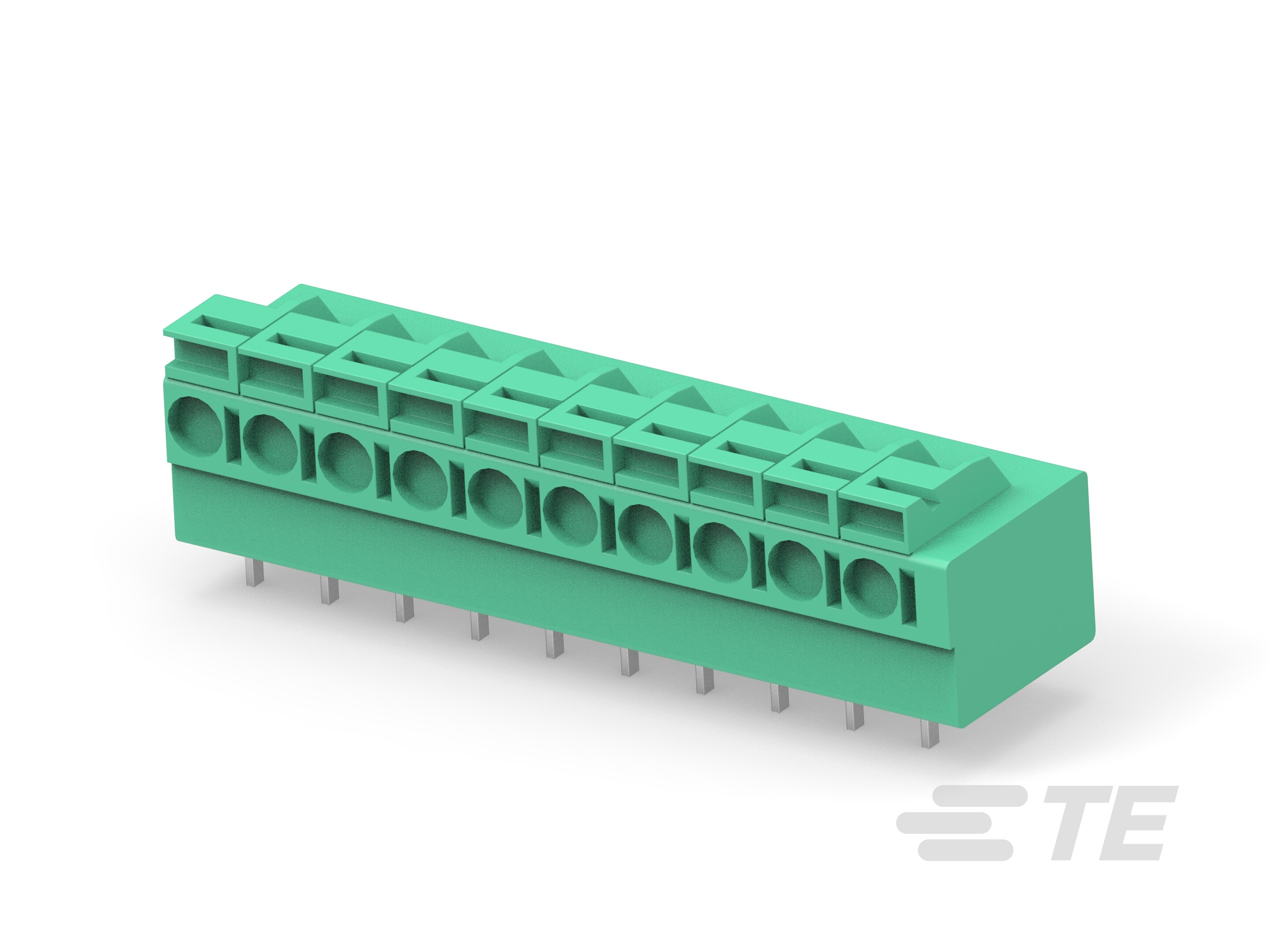 10P Spring TB, 90deg, VT,5mm, Green-1-1776261-0