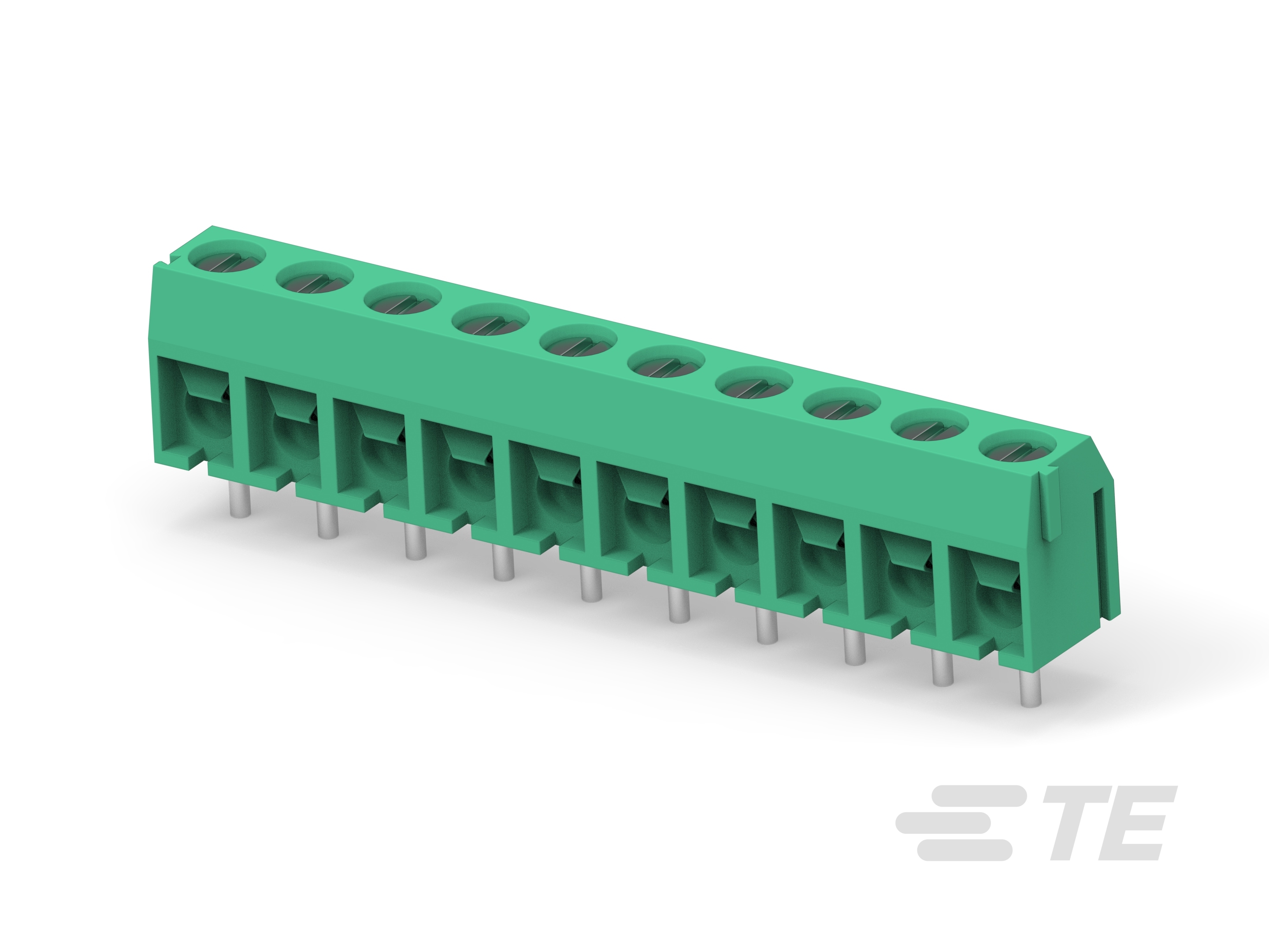 10P TB ,90deg, VT, 5mm,Green,w/interlock-1-1776266-0