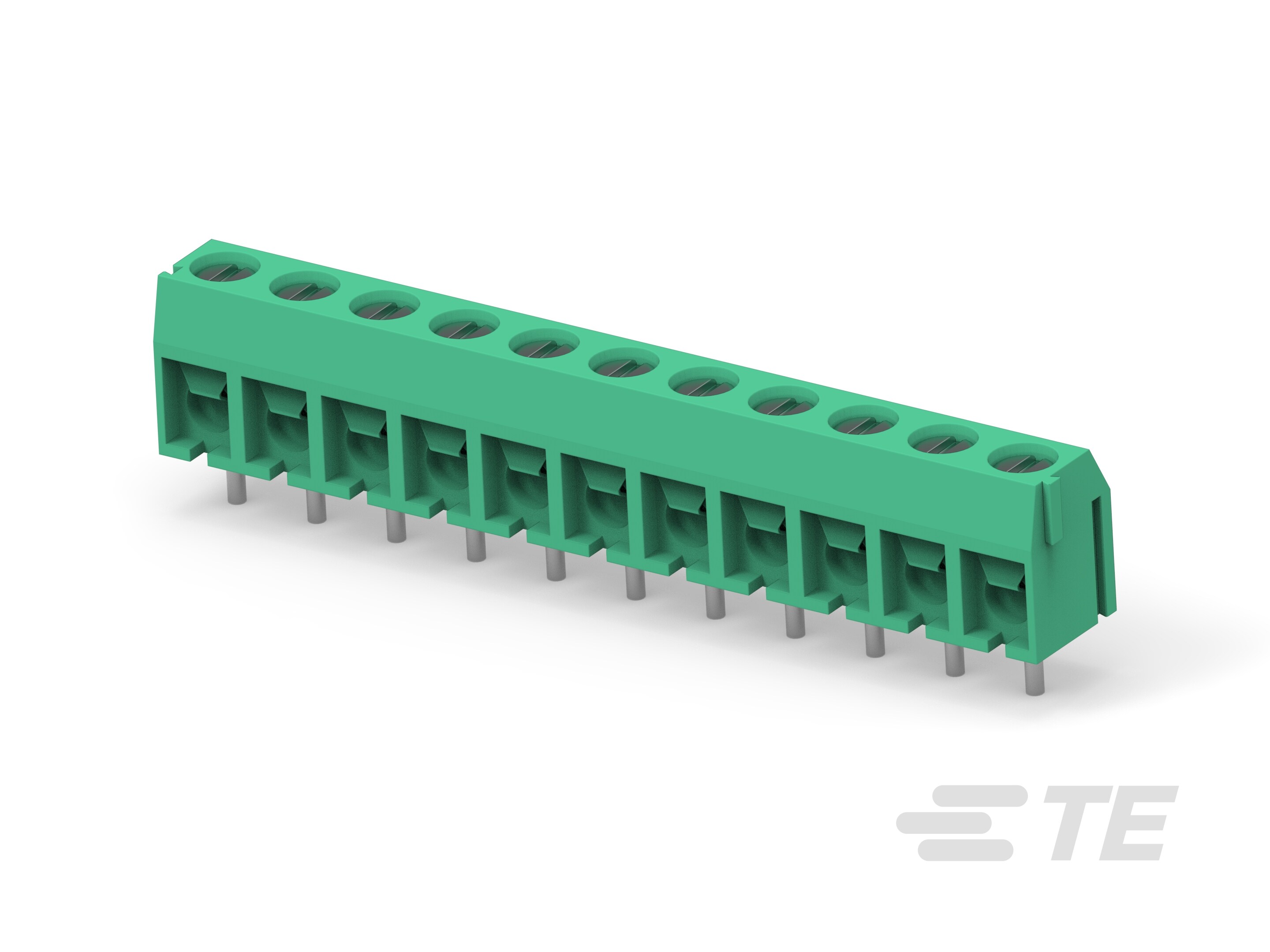 11P TB ,90deg, VT, 5mm,Green,w/interlock-1-1776266-1
