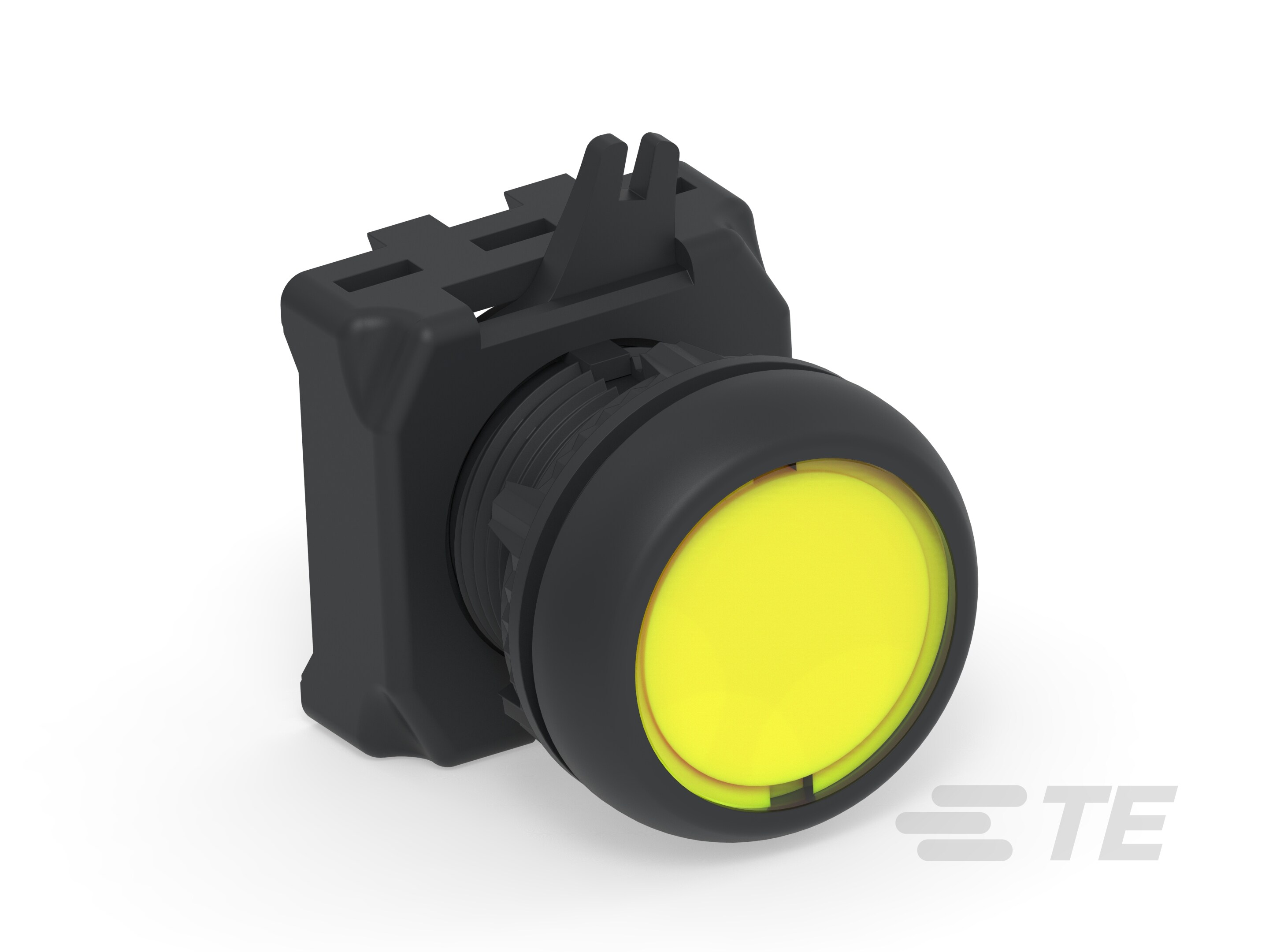 ILLUM. PUSH BUTTON FLUSH YELLOW-1-2492672-0