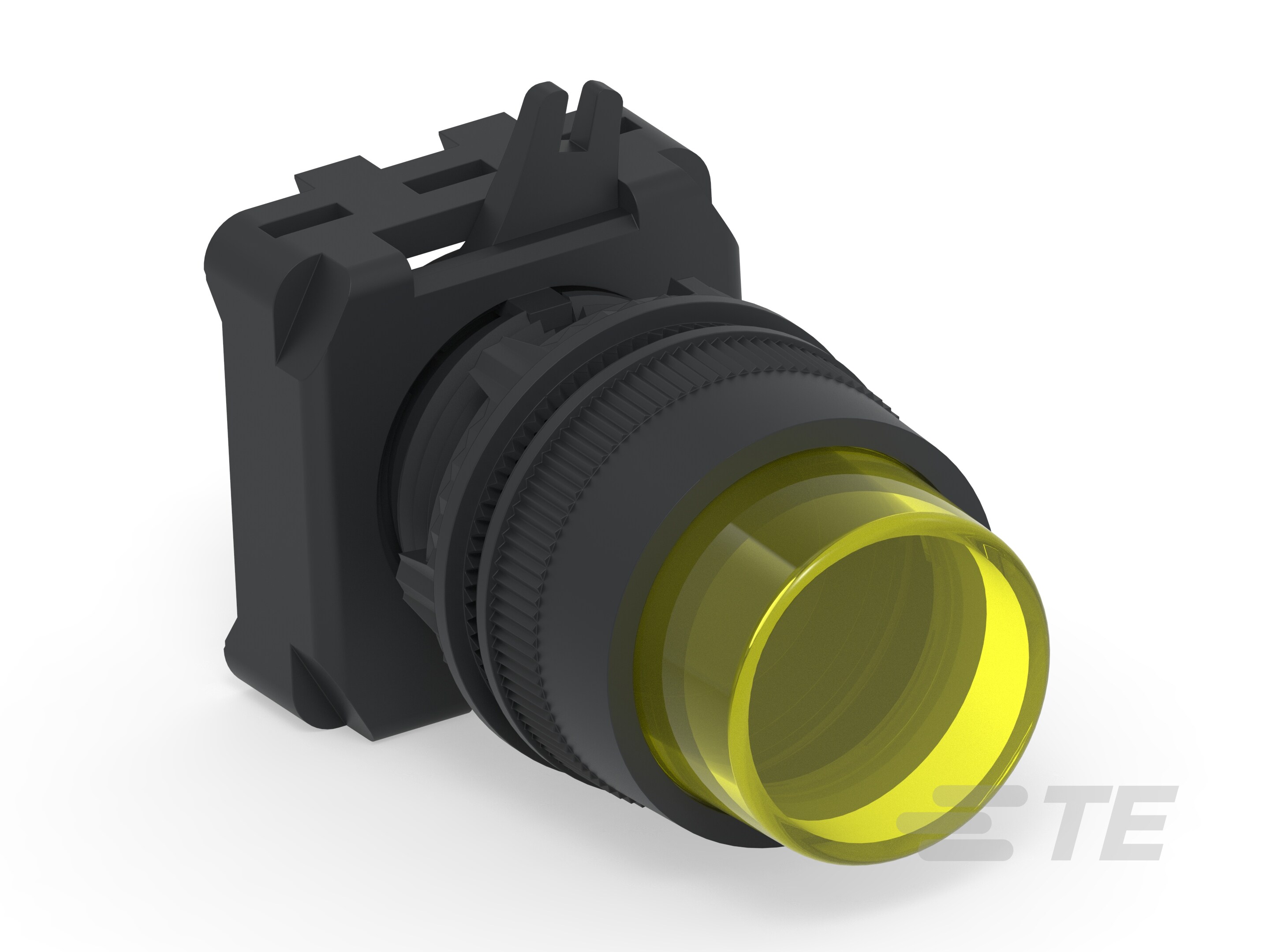 ILLUM. PUSH BUTTON EXTENDED YELLOW-1-2492673-0