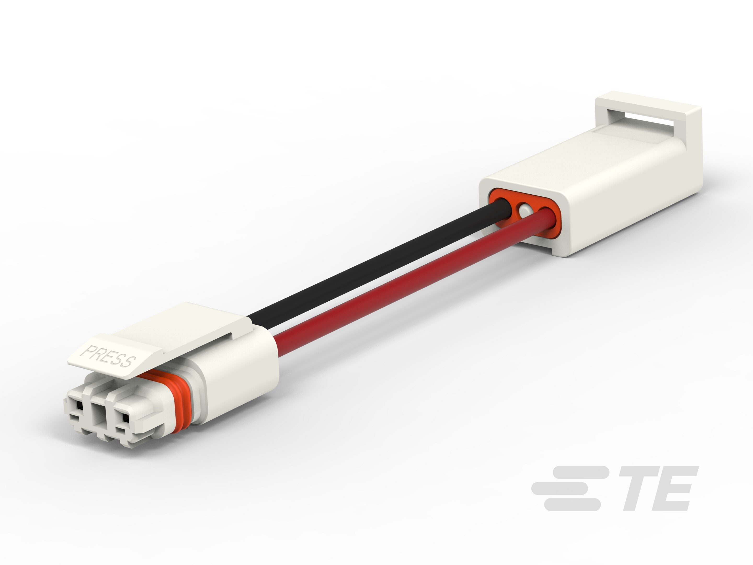 2P,FULL CABLE ASSY-152.4MM,WHITE,TIN-1-2834184-3