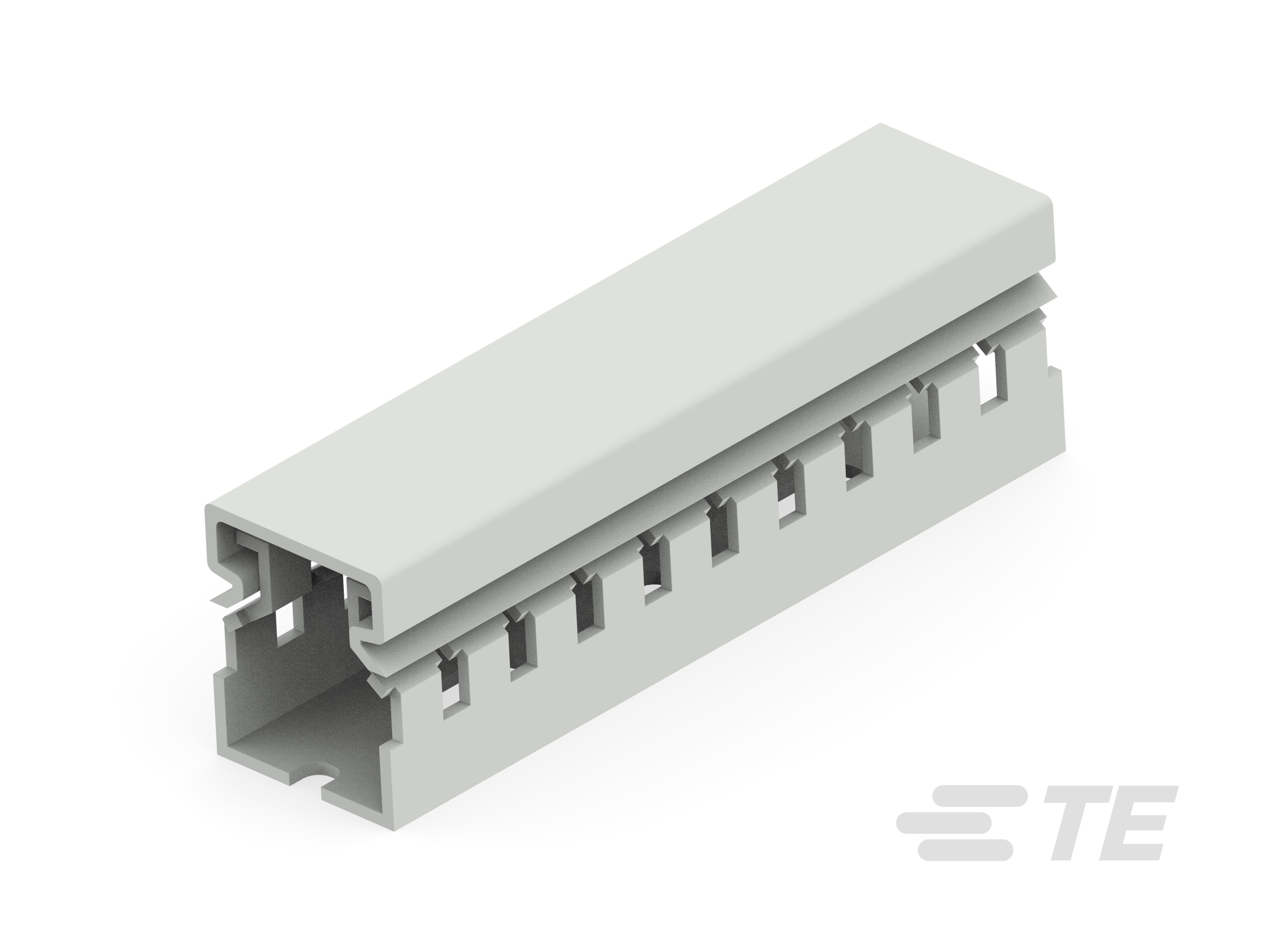 Wiring Duct: PC-ABS Material, Gray, 2 meters, Flame-Retardant-CAT-Z62-W1-DH